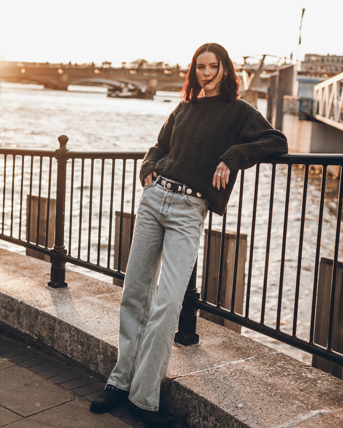 The Dark Chunky Rib Knitted Sweater