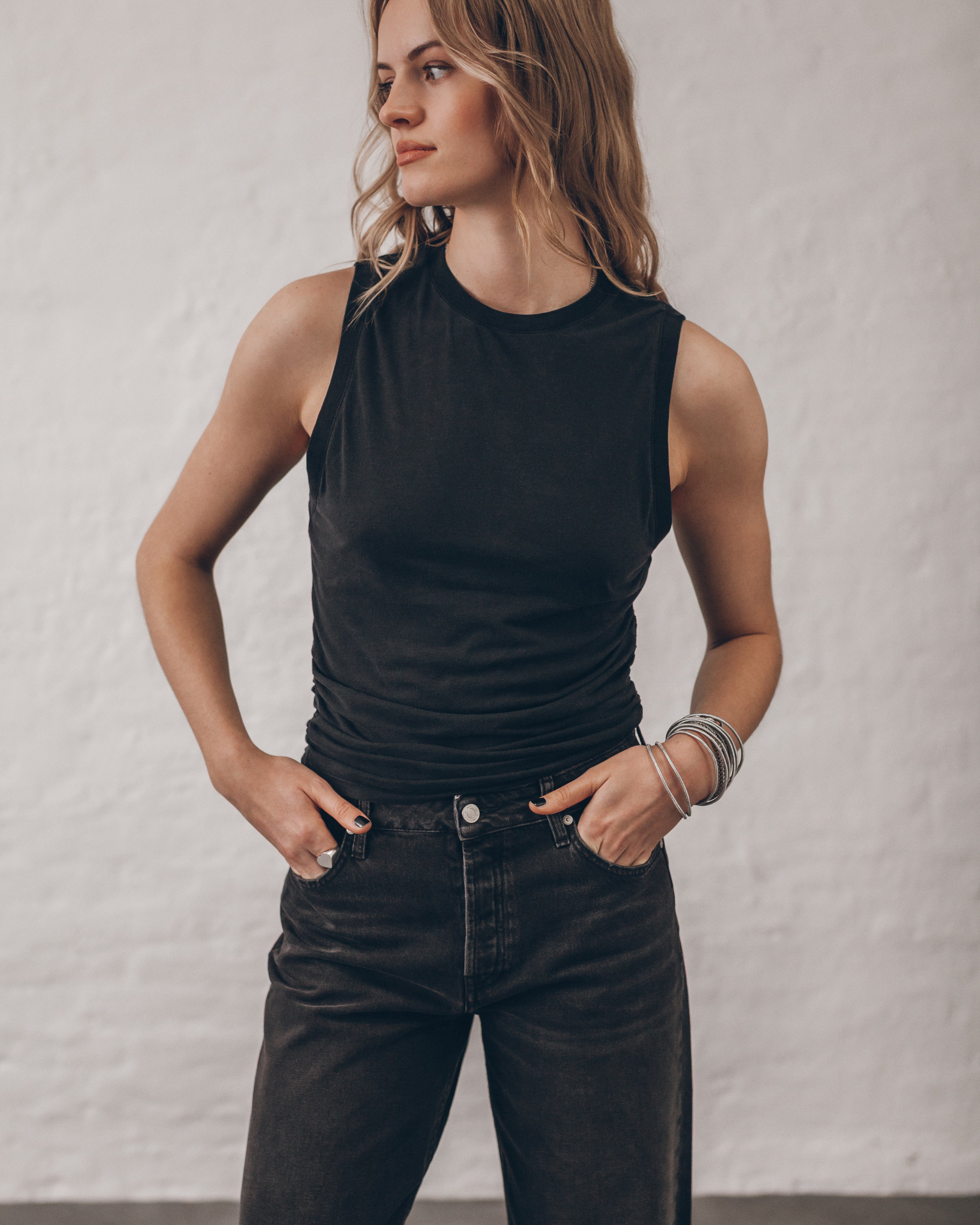 MIKUTA | The Dark Draped Tank Top