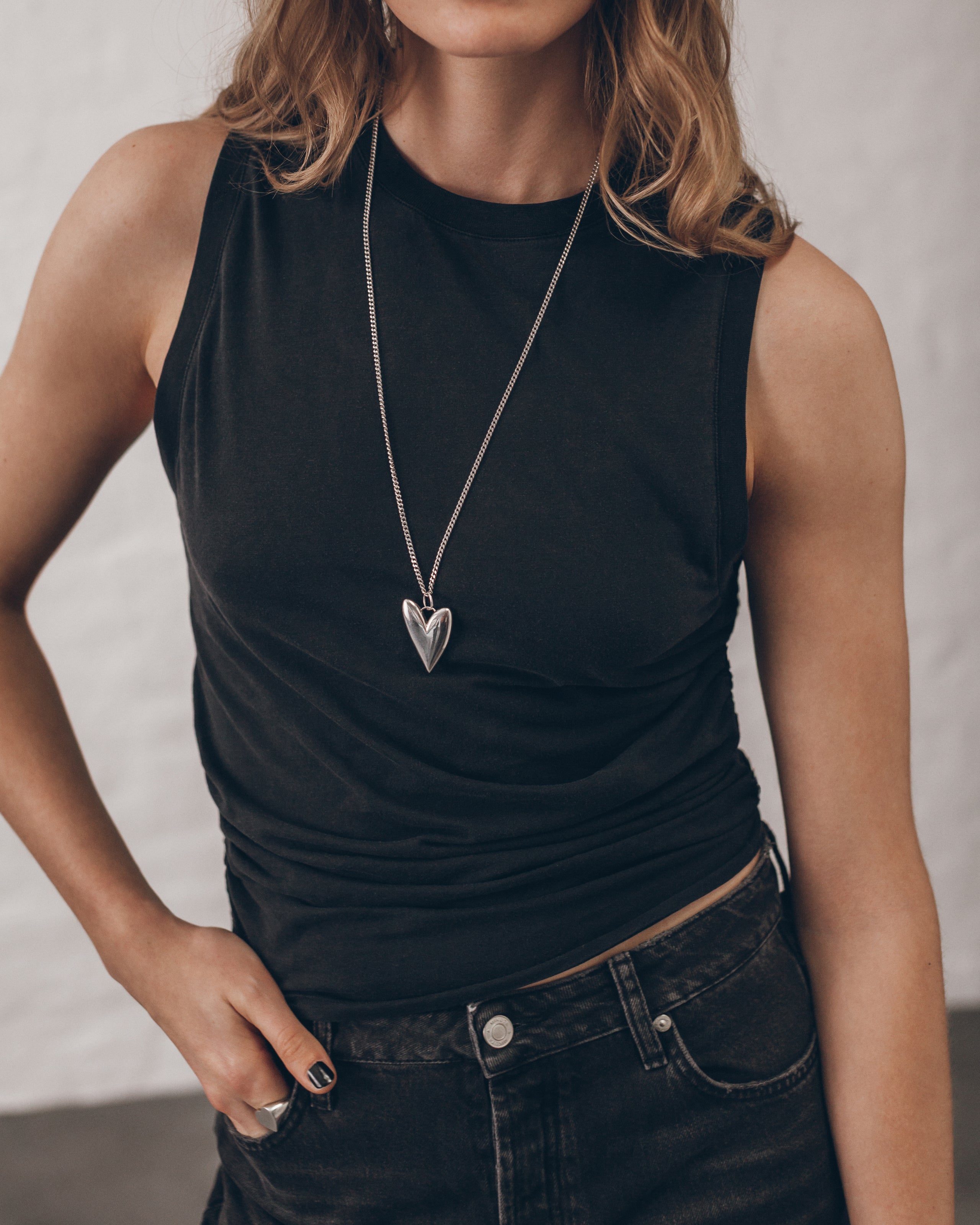 The Dark Draped Tank Top