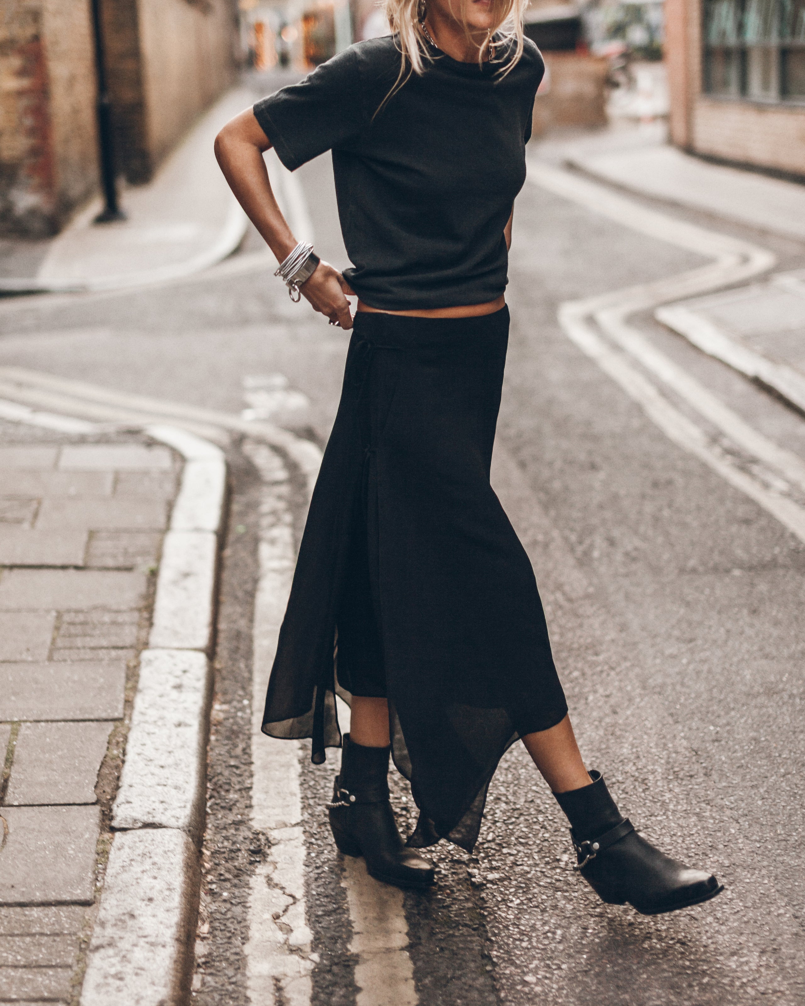 The Black Chiffon Skirt