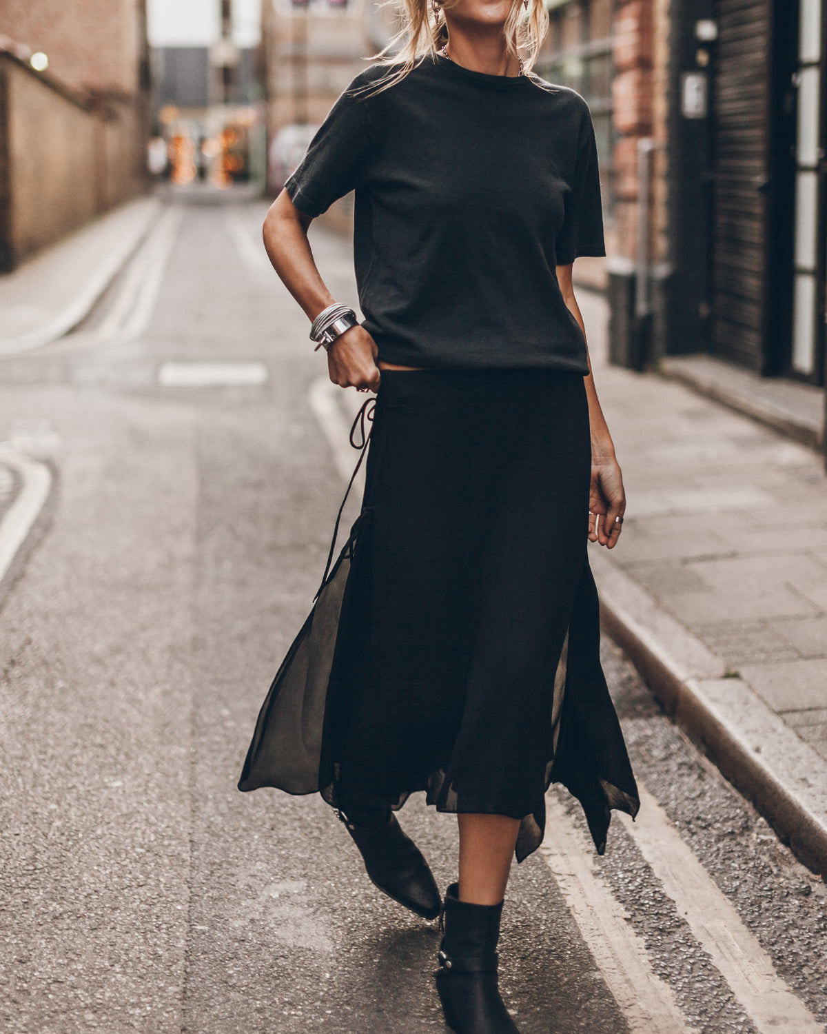 The Black Chiffon Skirt