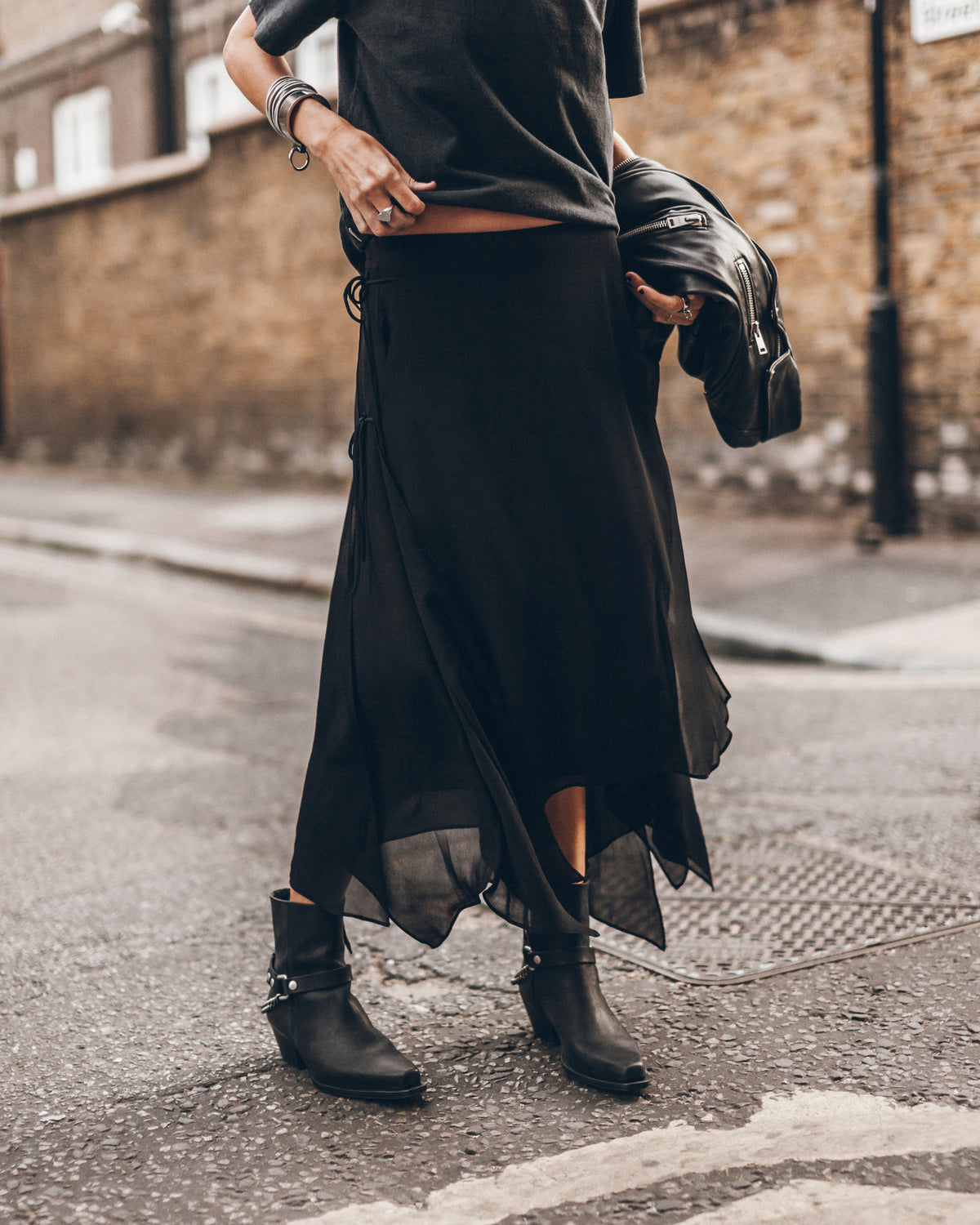 The Black Chiffon Skirt