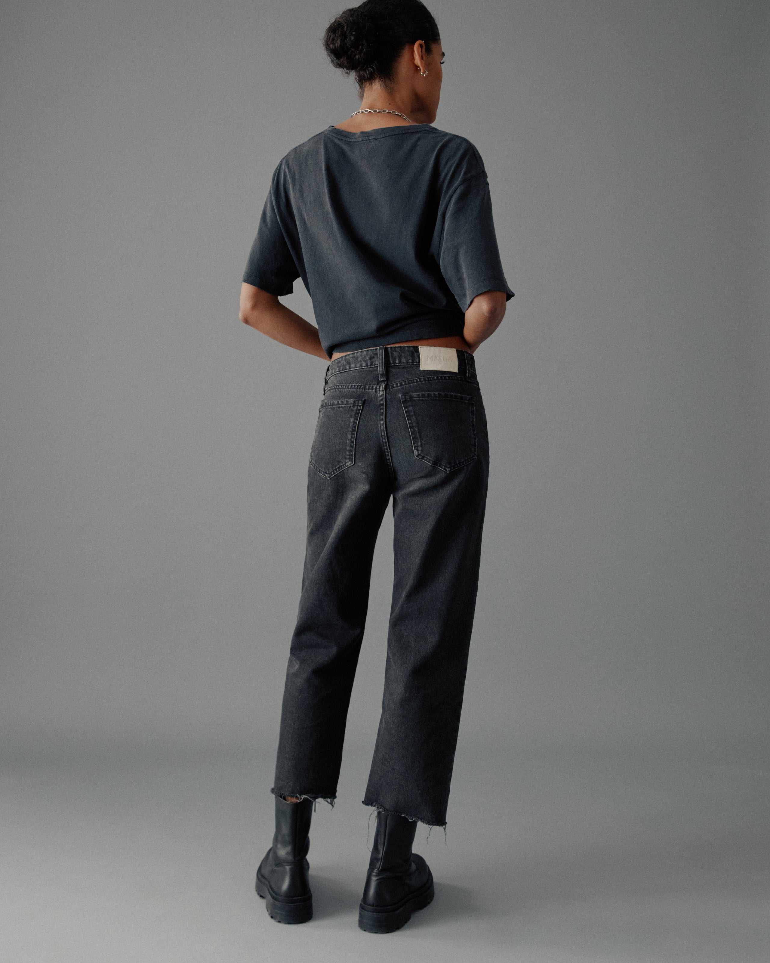 The Black Cropped Straight Jeans
