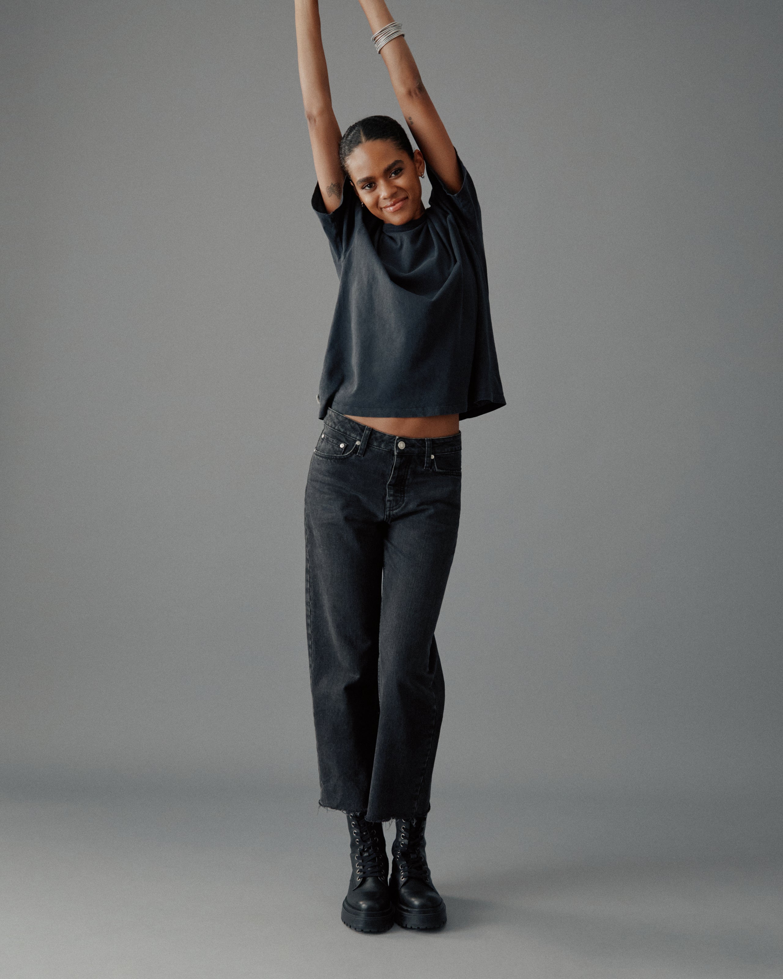 The Black Cropped Straight Jeans