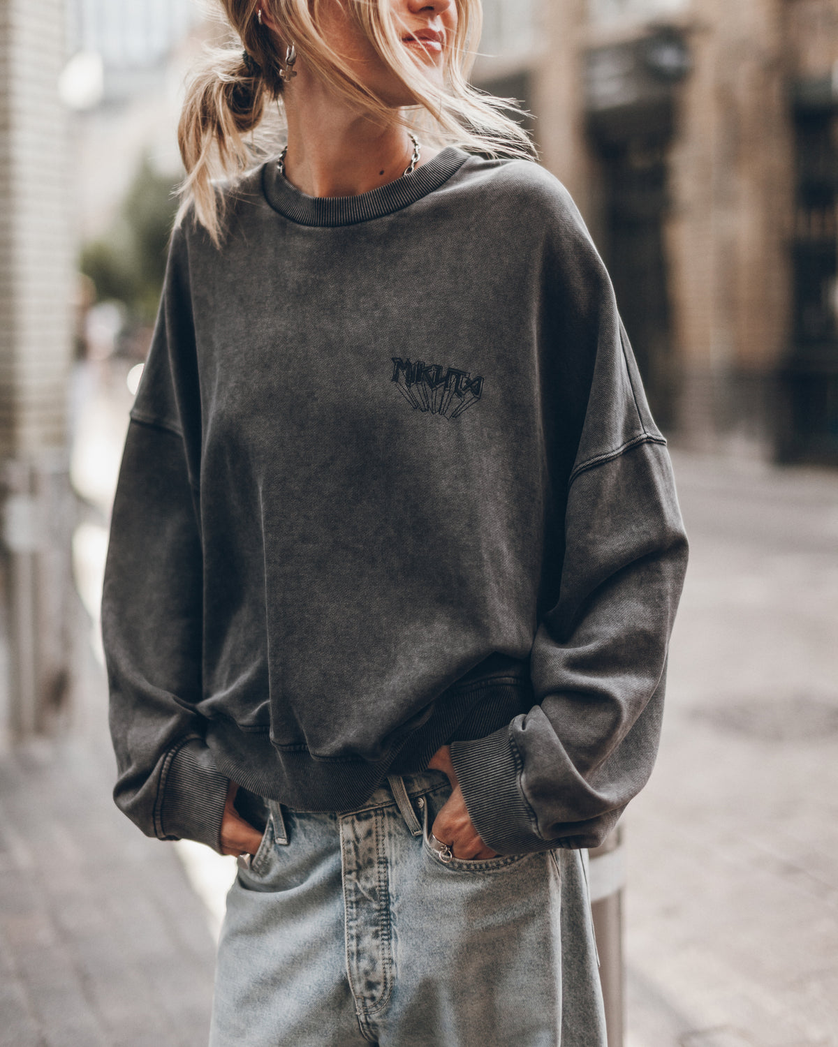 The Dark Embroidered Relaxed Sweater