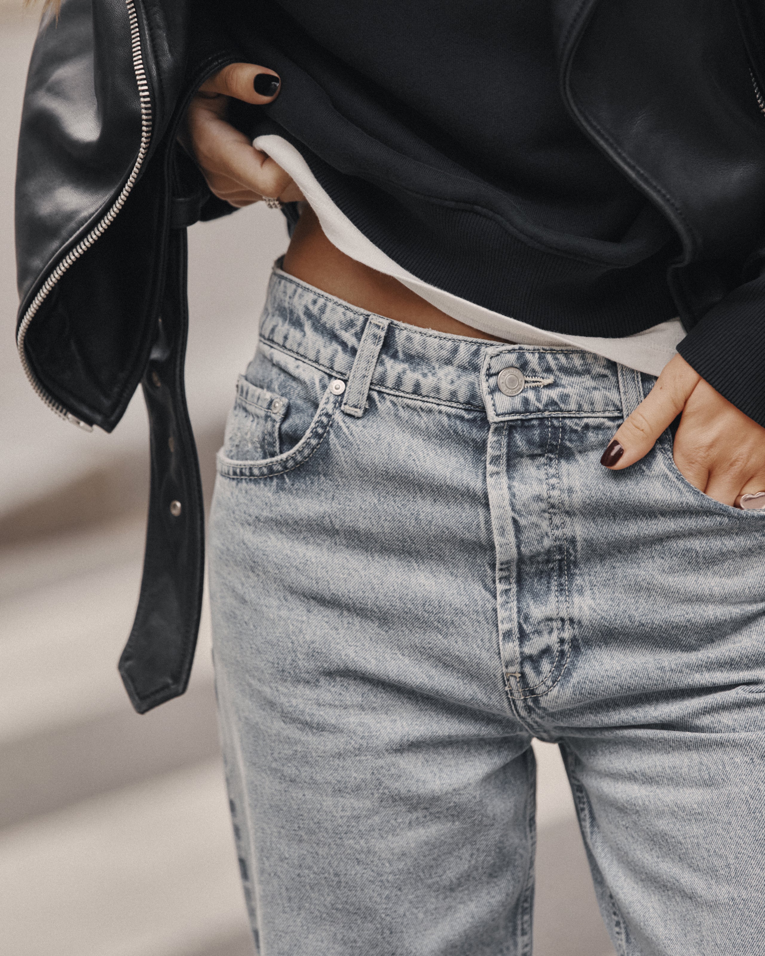 The Blue Straight Slit Jeans
