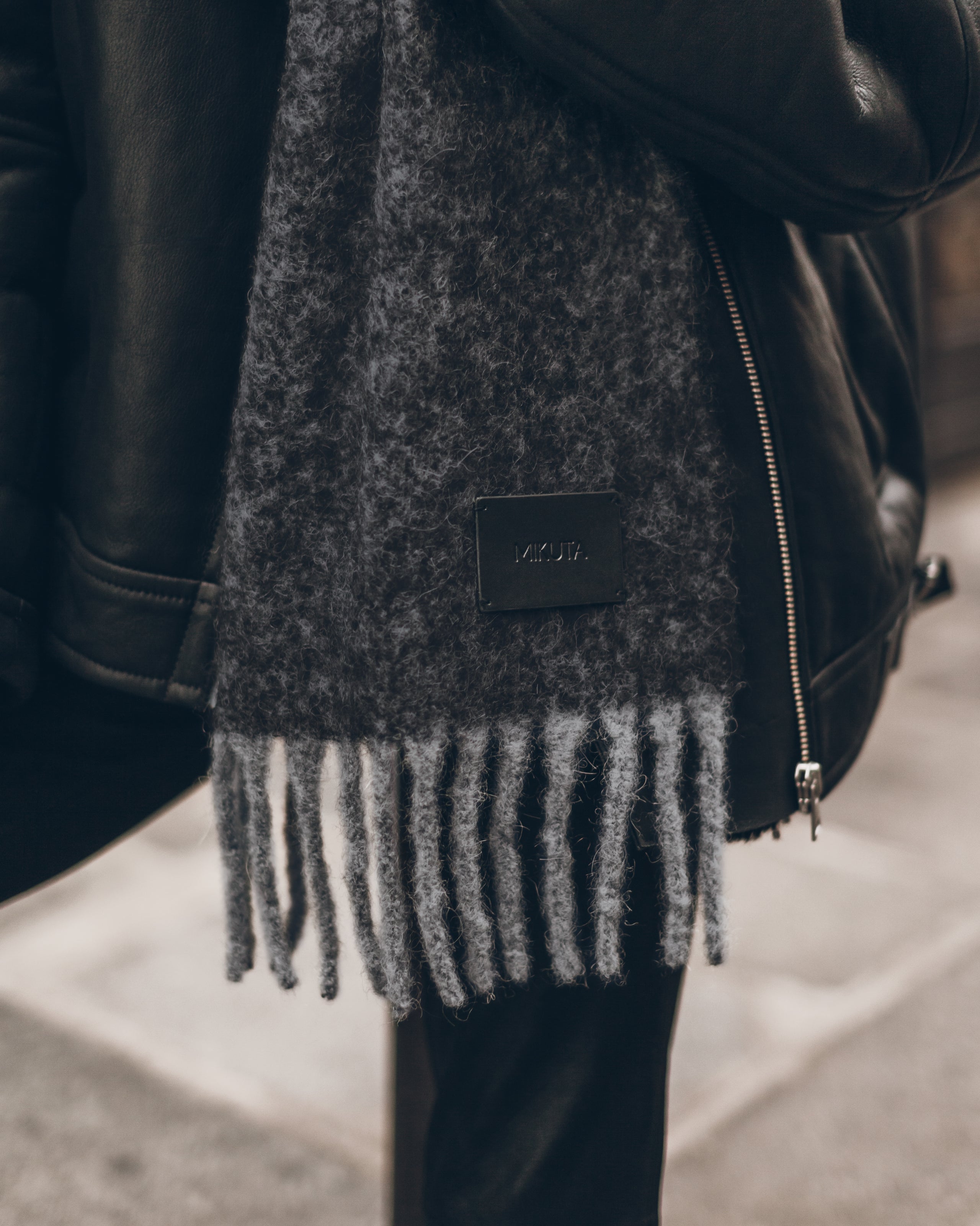 The Dark Faded Alpaca Blend Scarf