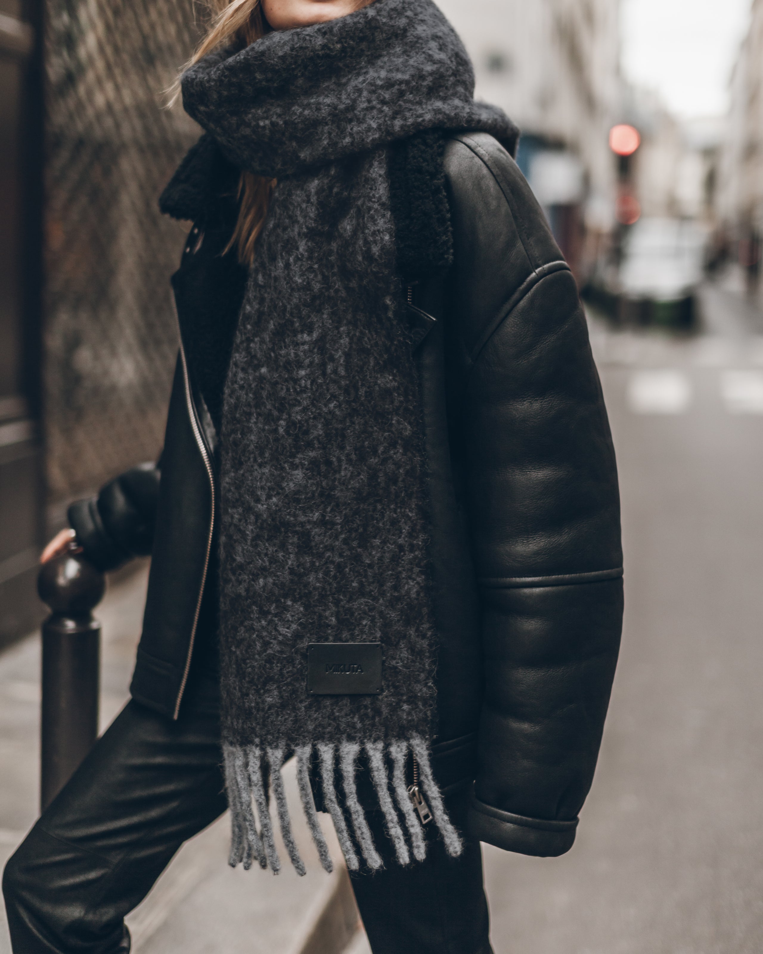 The Dark Faded Alpaca Blend Scarf