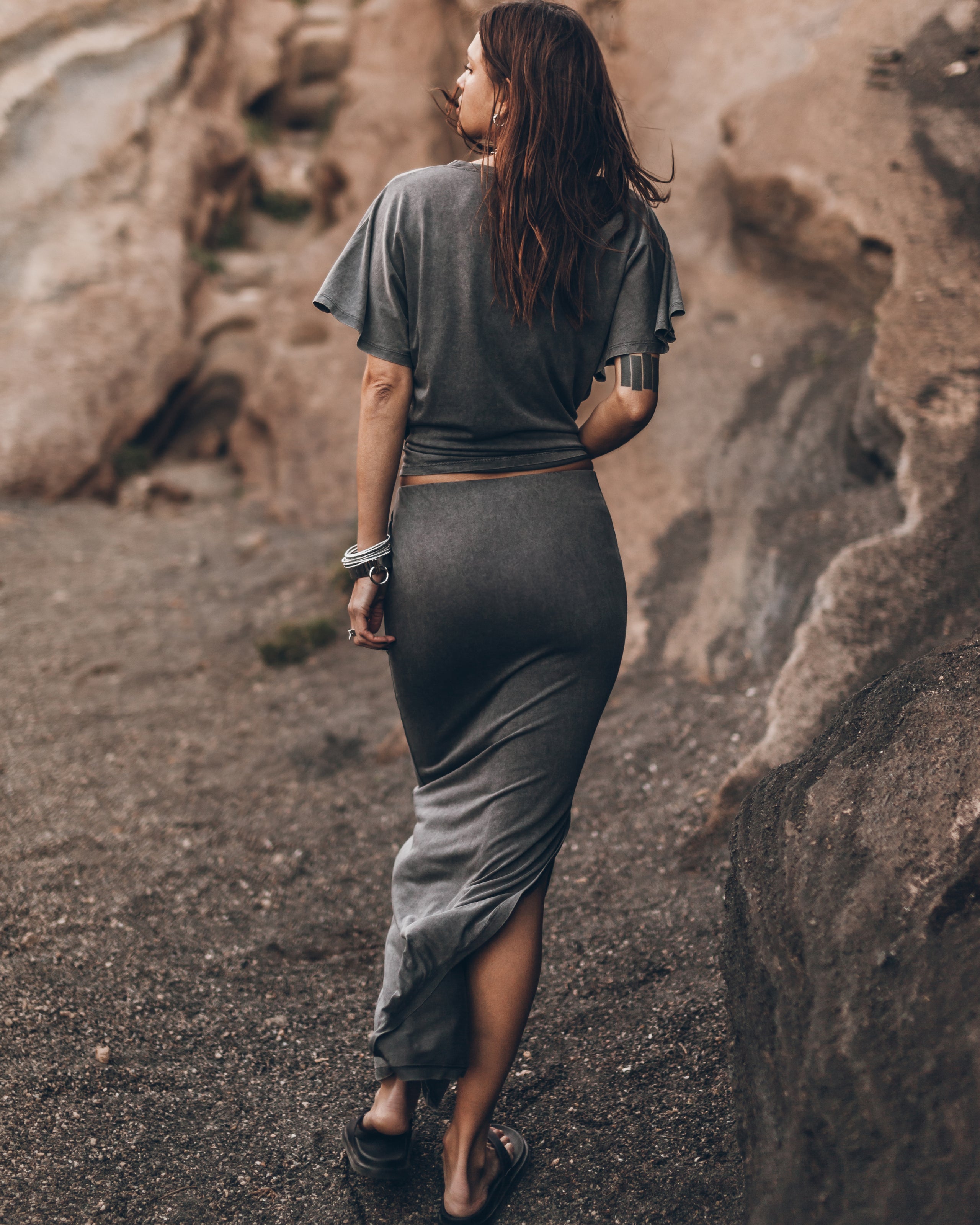 The Dark Faded Long Skirt