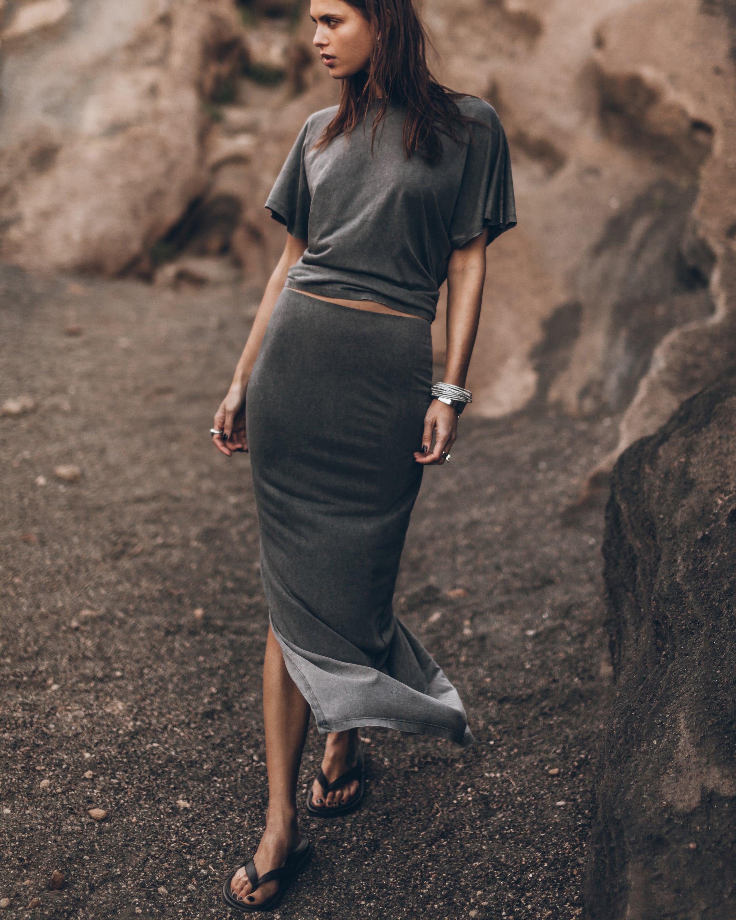 The Dark Faded Long Skirt