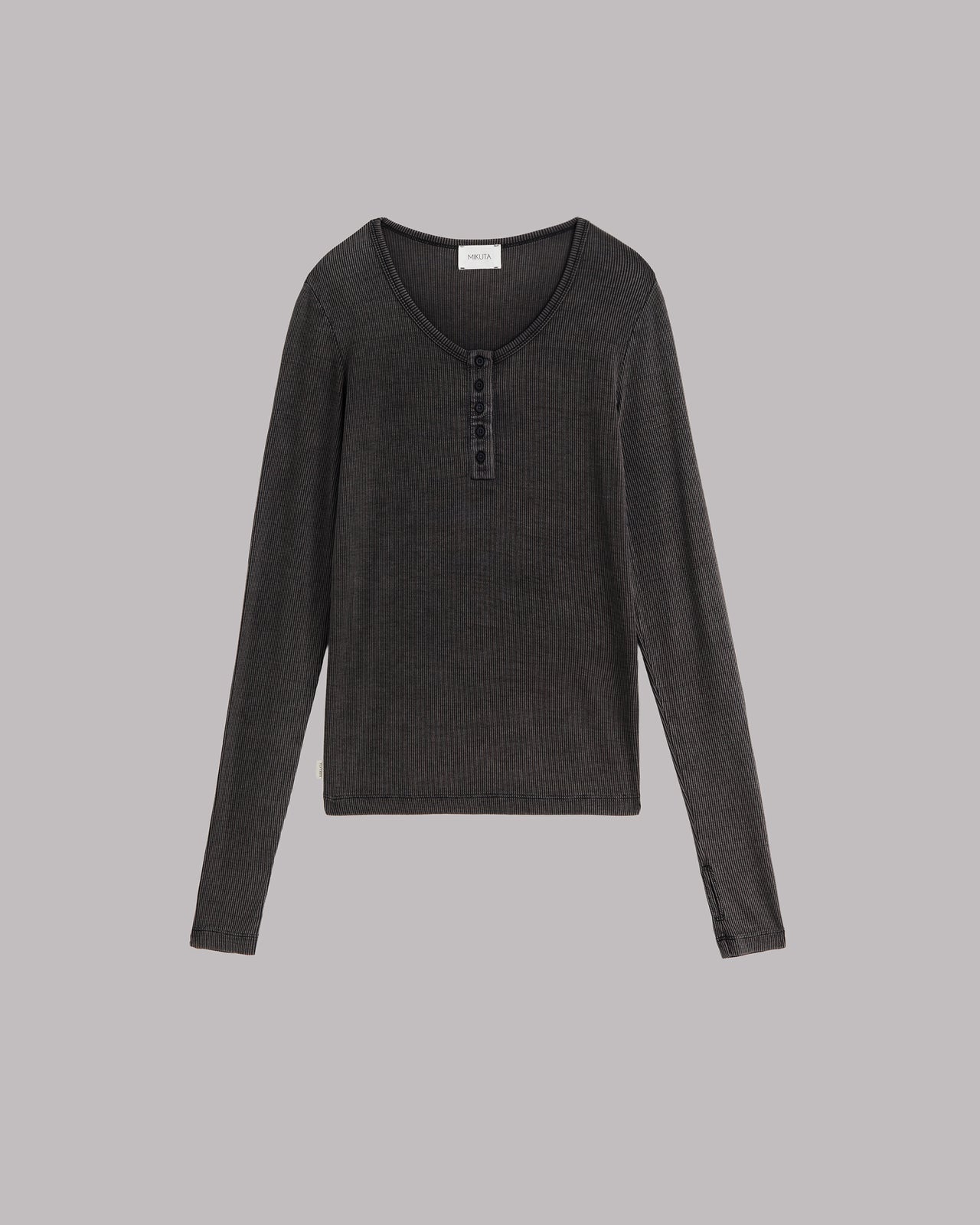 The Dark Faded Buttoned Ribbed Longsleeve