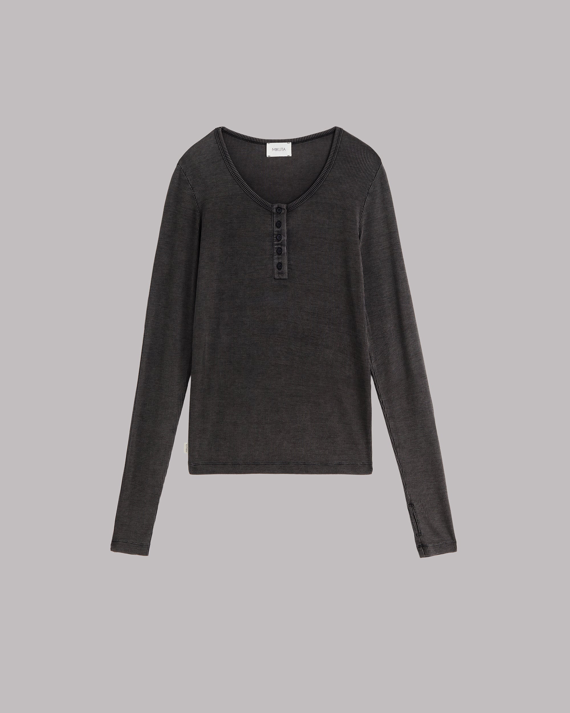 The Dark Faded Buttoned Ribbed Longsleeve