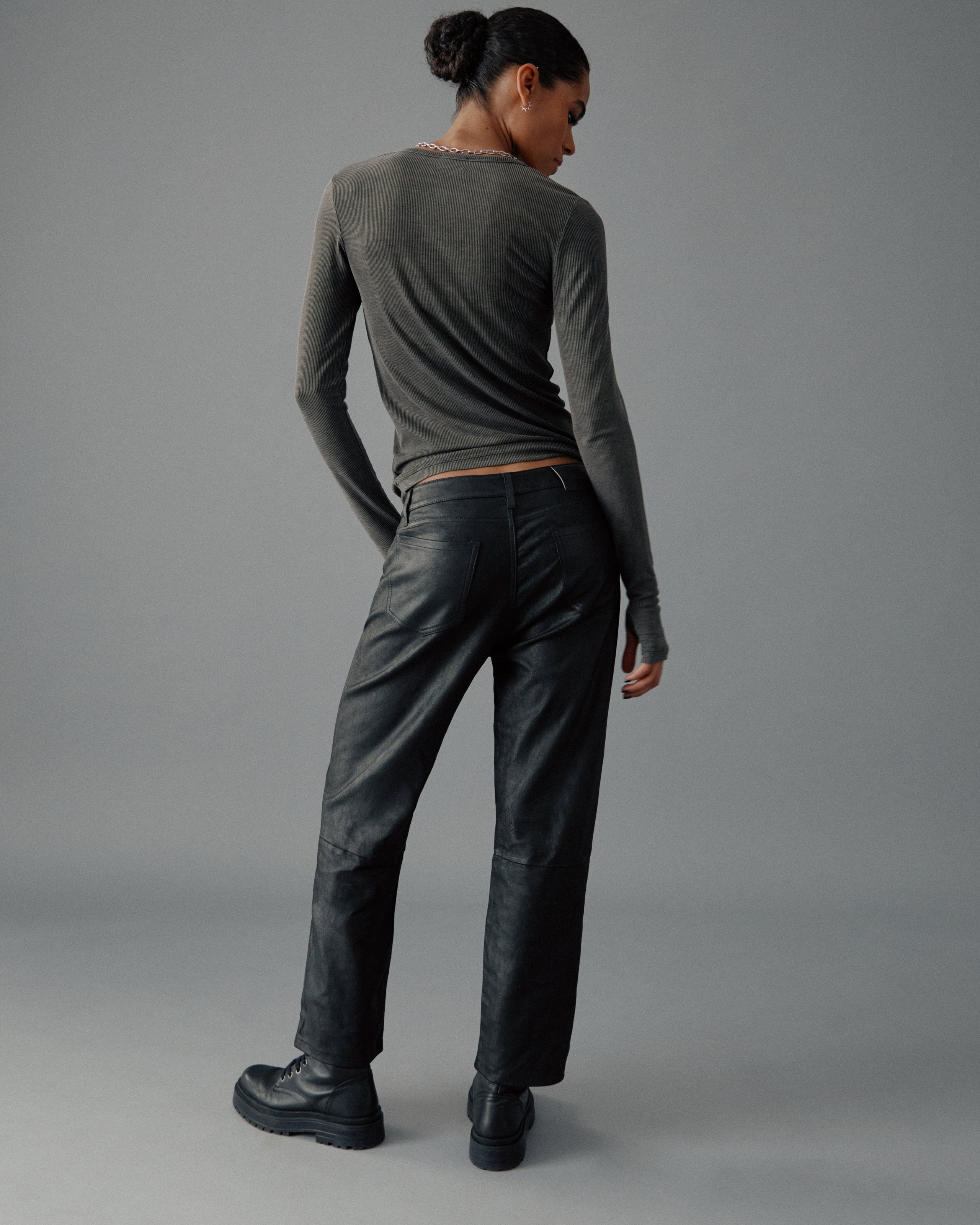 The Dark Faded Buttoned Ribbed Longsleeve