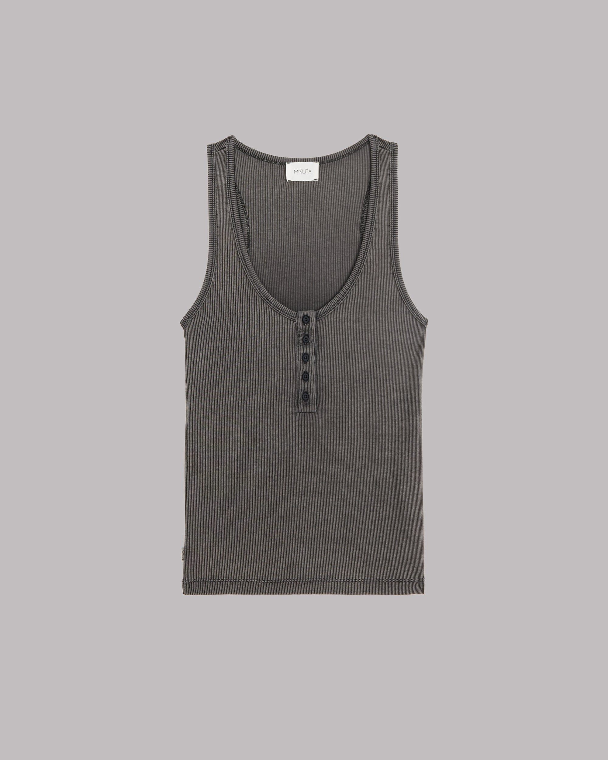 The Dark Faded Buttoned Tank Top