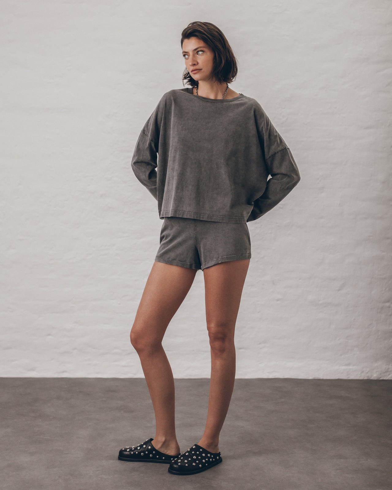 The Dark Faded Loose Cotton Longsleeve