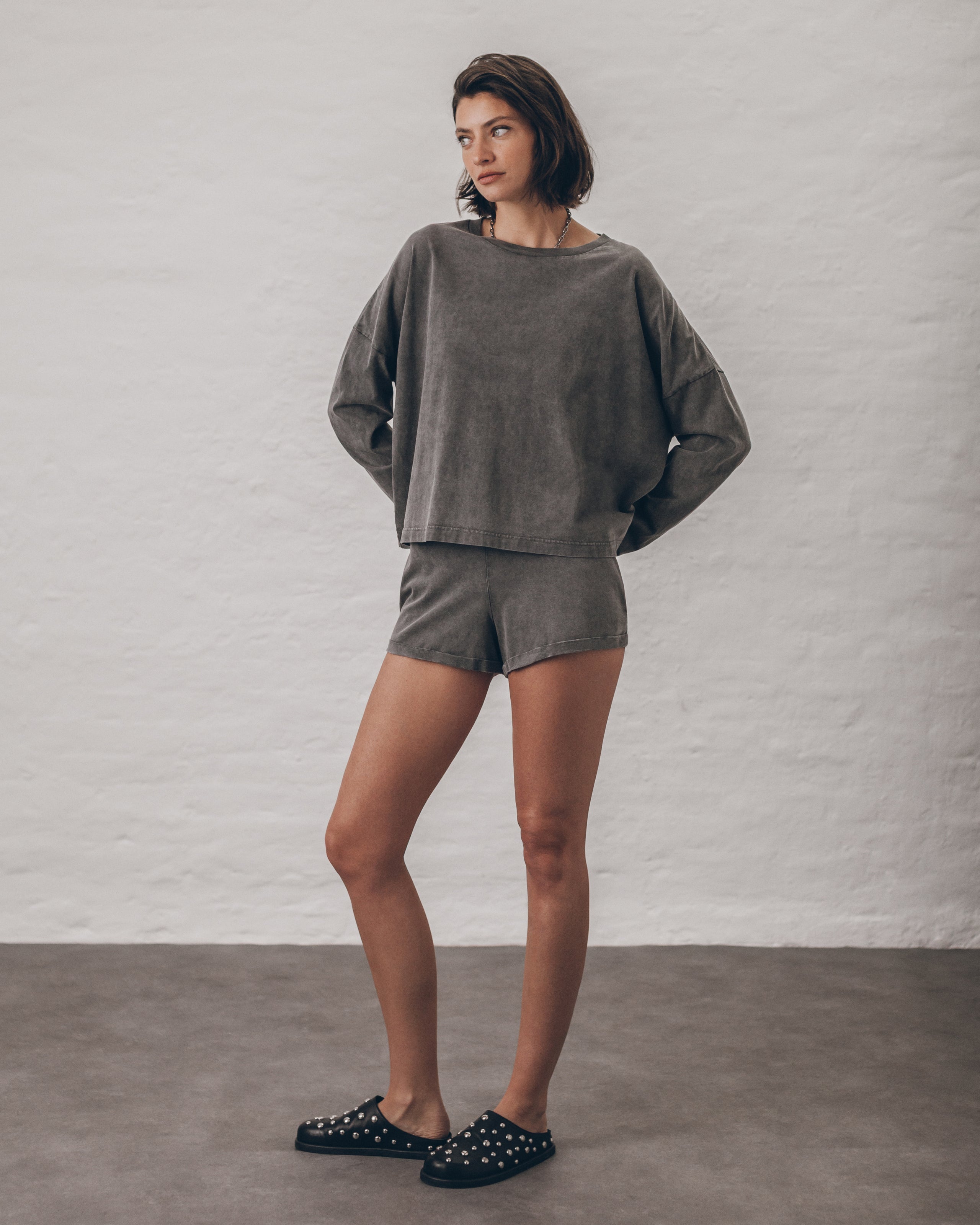 The Dark Faded Loose Cotton Longsleeve