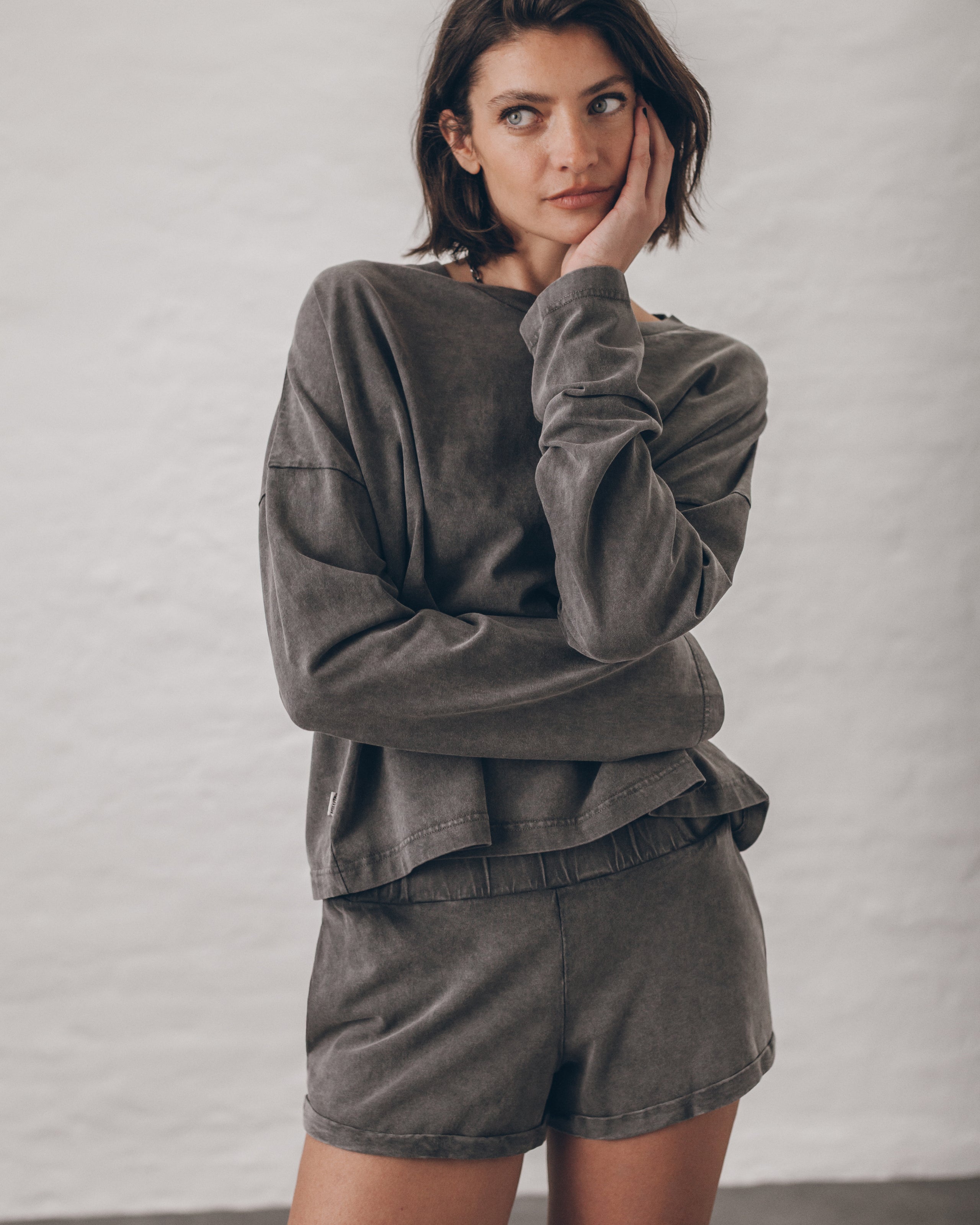 The Dark Faded Loose Cotton Longsleeve