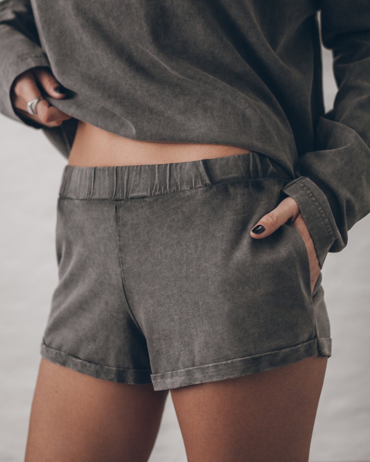 The Dark Faded Cotton Shorts