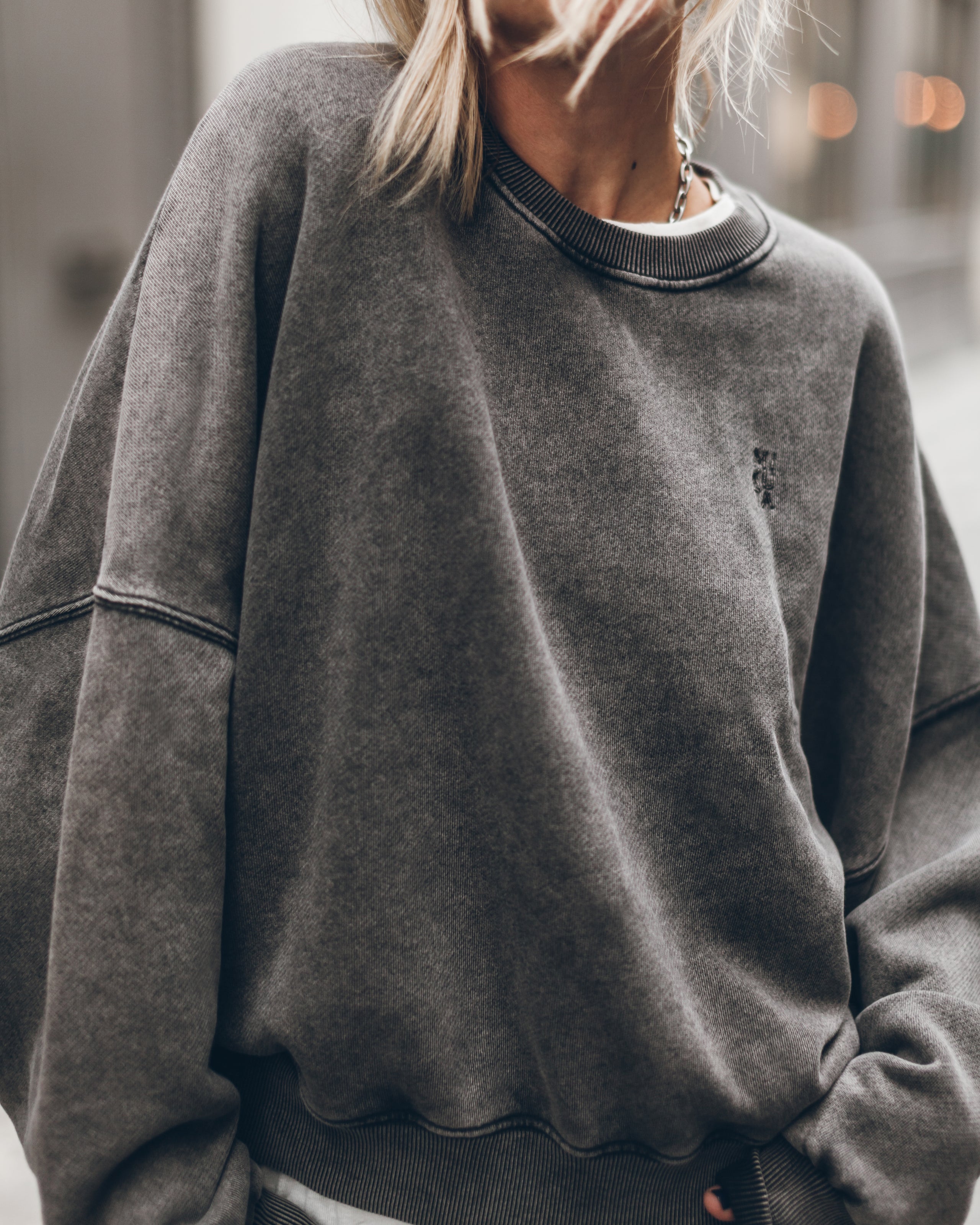 The Dark Faded Embroidered Standard Sweater