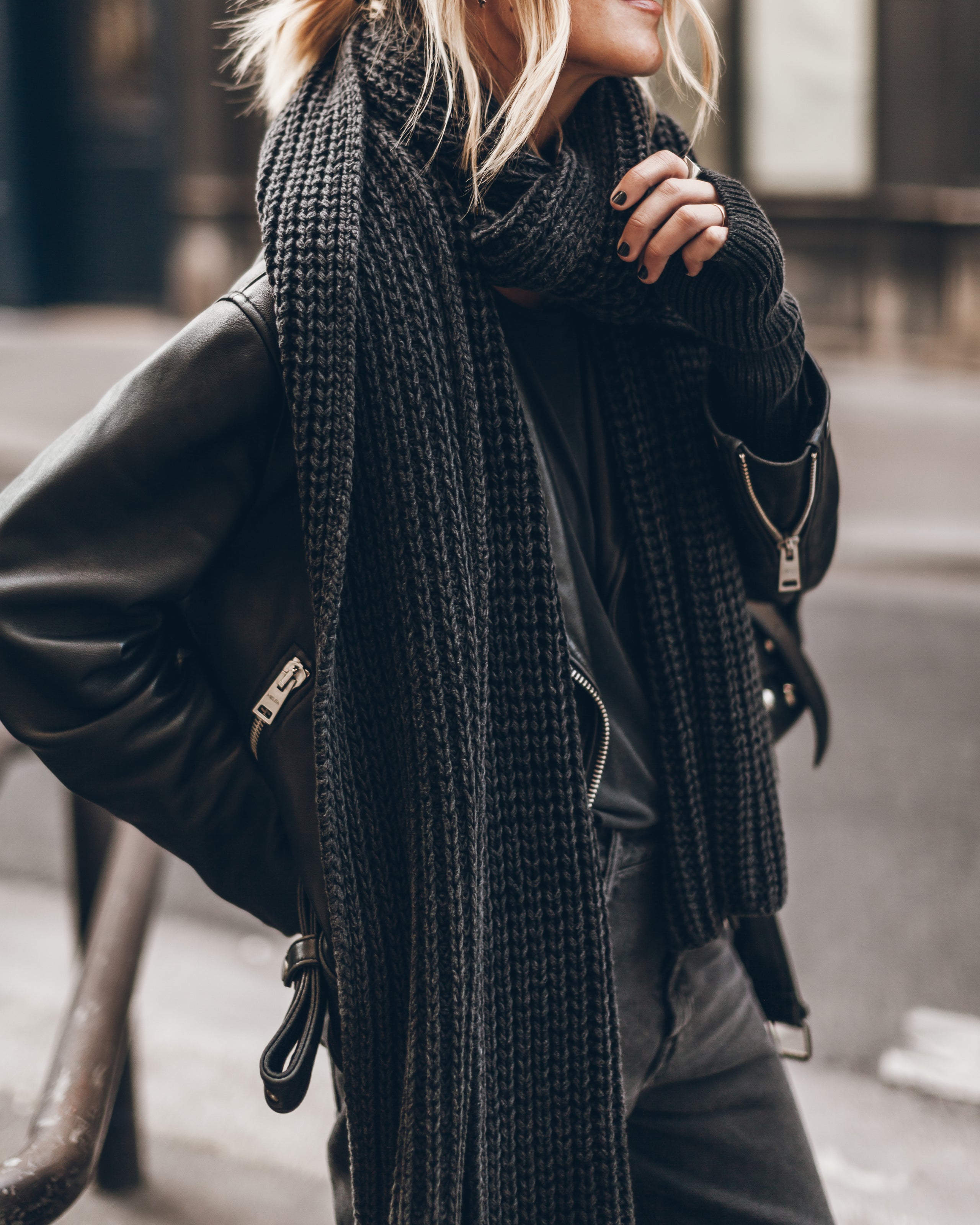 The Dark Faded Knit Scarf