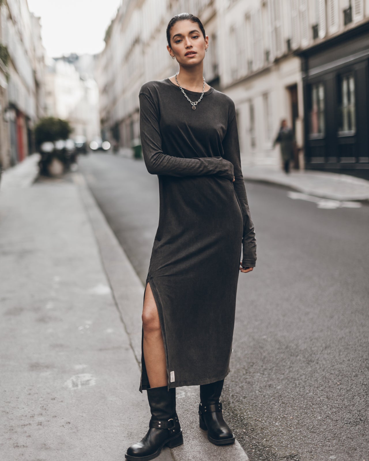 The Dark Faded Longsleeve Dress