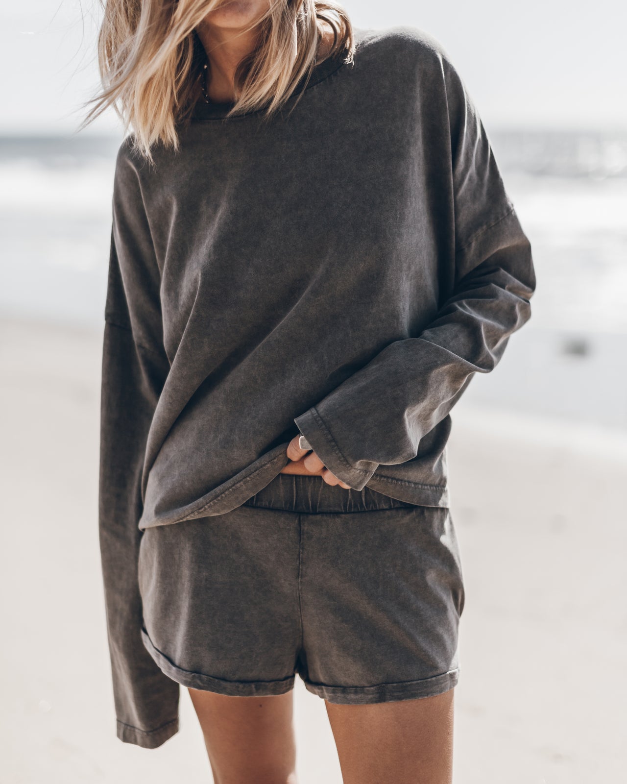 The Dark Faded Loose Cotton Longsleeve