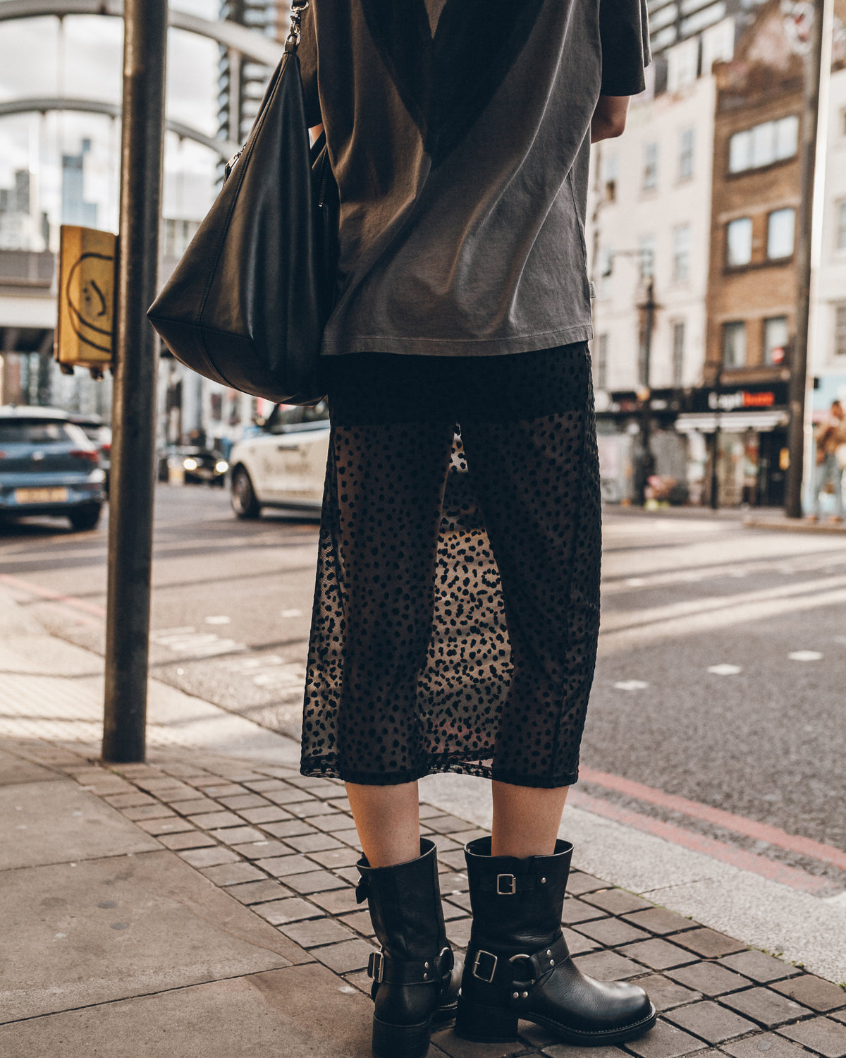 The Black Long Mesh Skirt