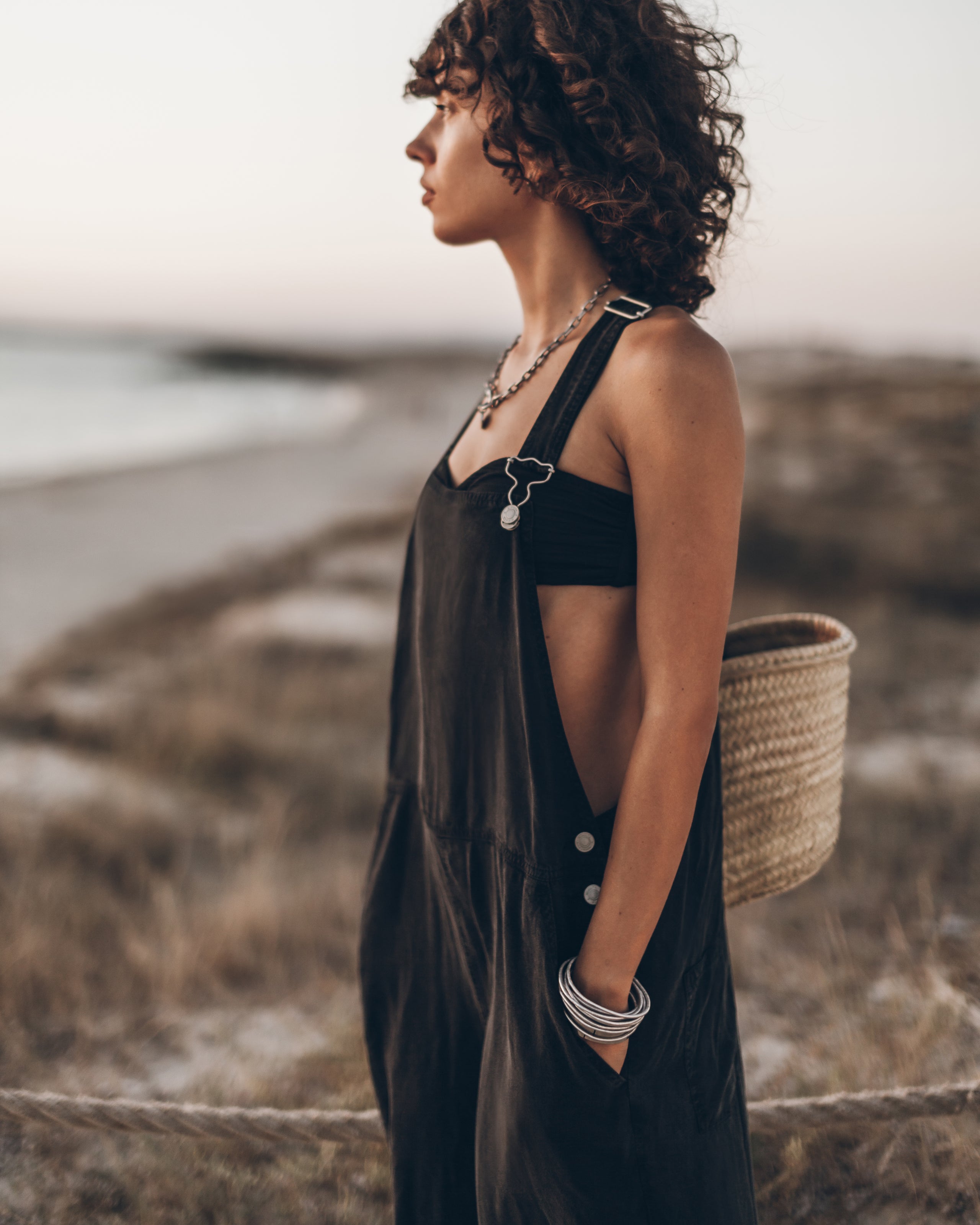 The Dark Flowy Dungarees