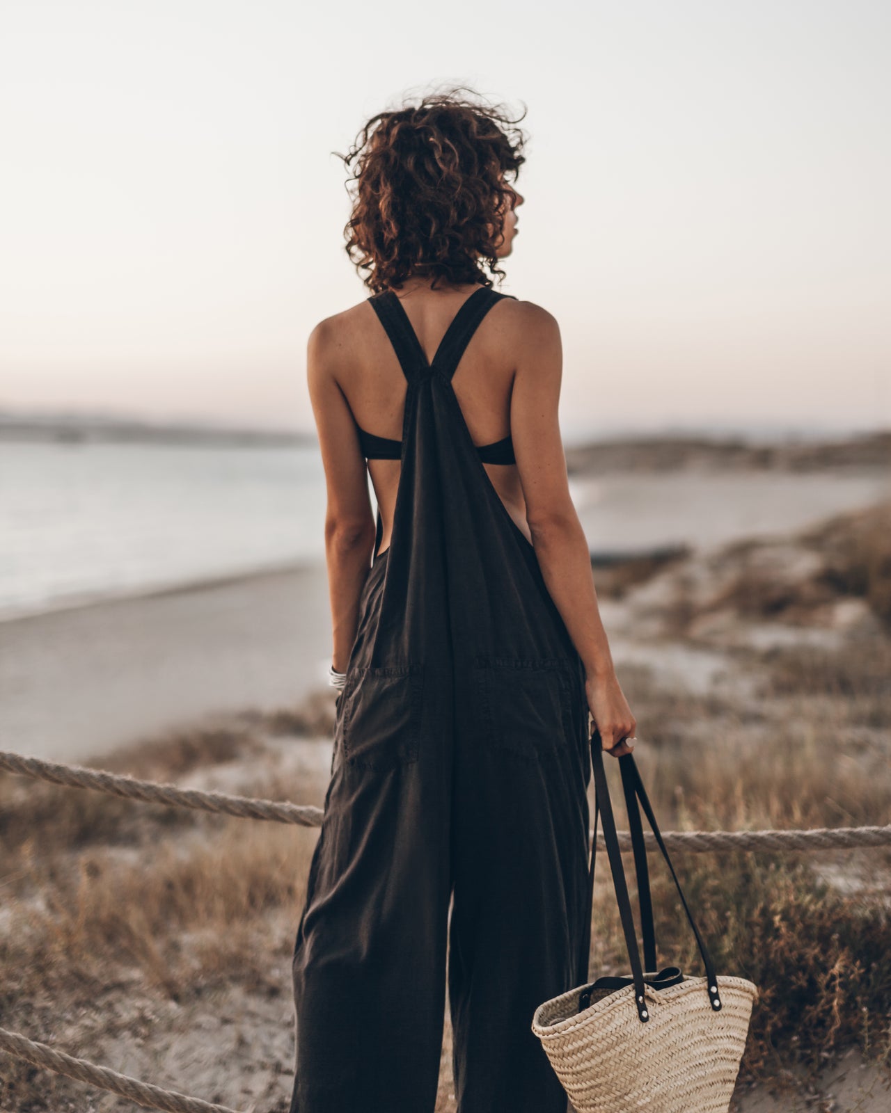 The Dark Flowy Dungarees