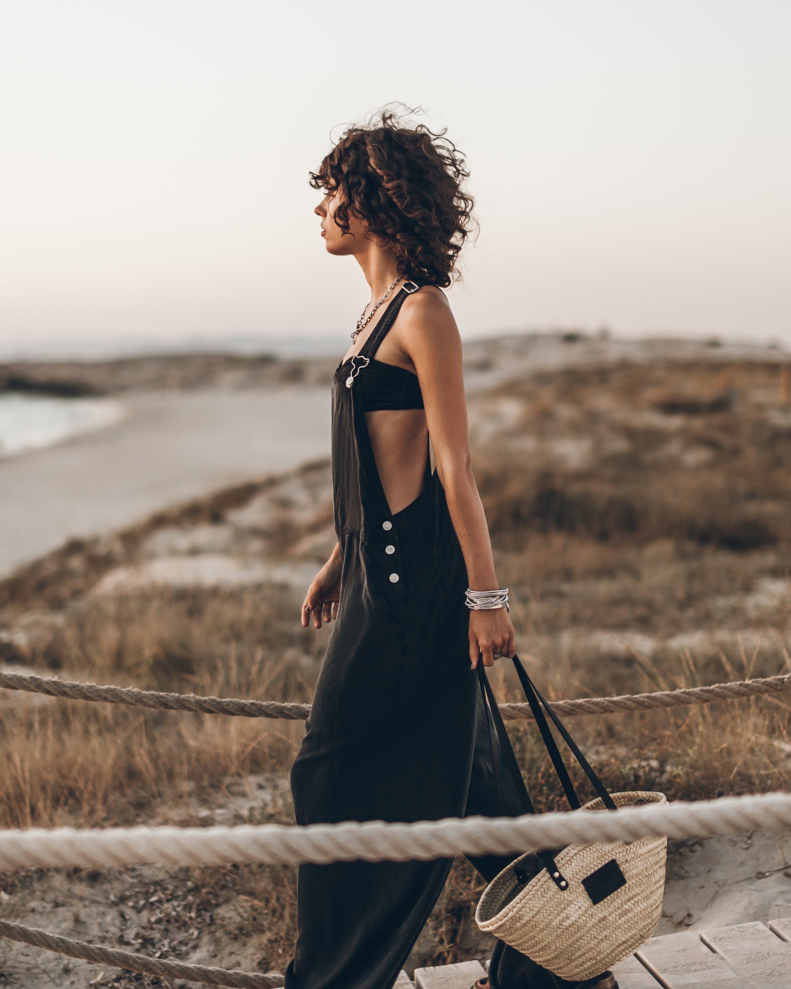The Dark Flowy Dungarees