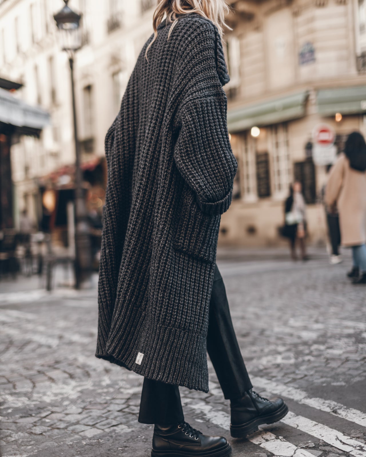 The Dark Grey Long Knitted Cardigan