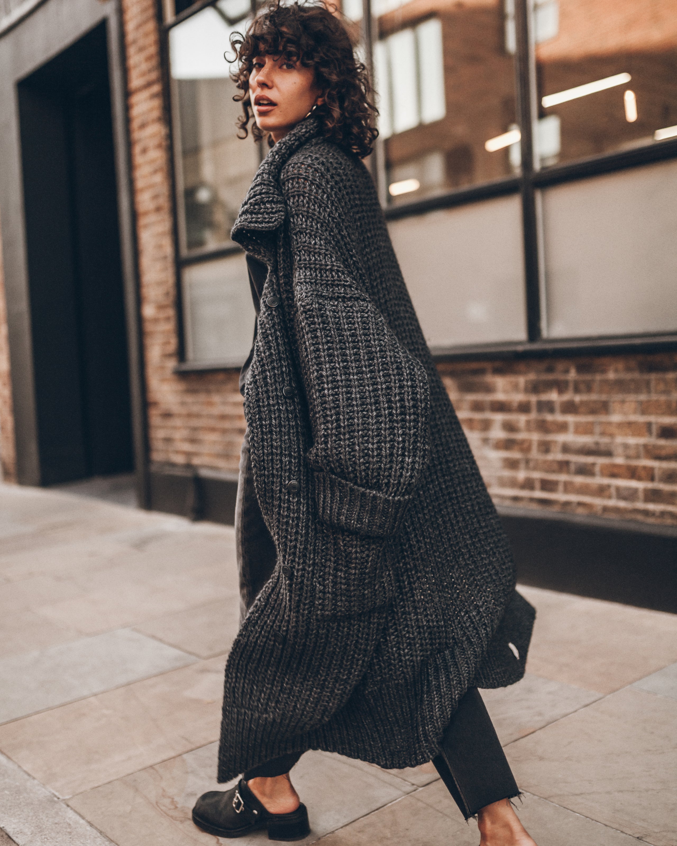 The Dark Grey Long Knitted Cardigan