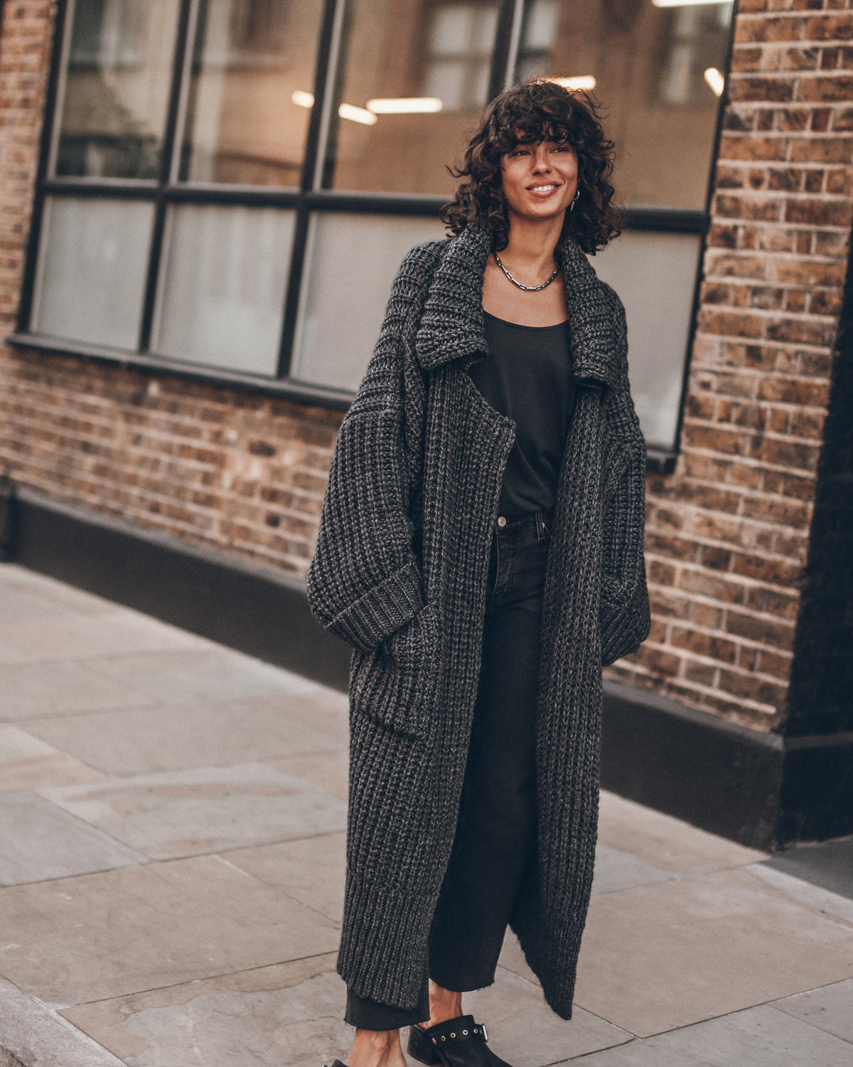The Dark Grey Long Knitted Cardigan