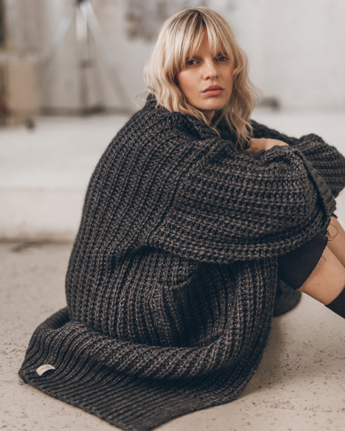 The Dark Grey Long Knitted Cardigan