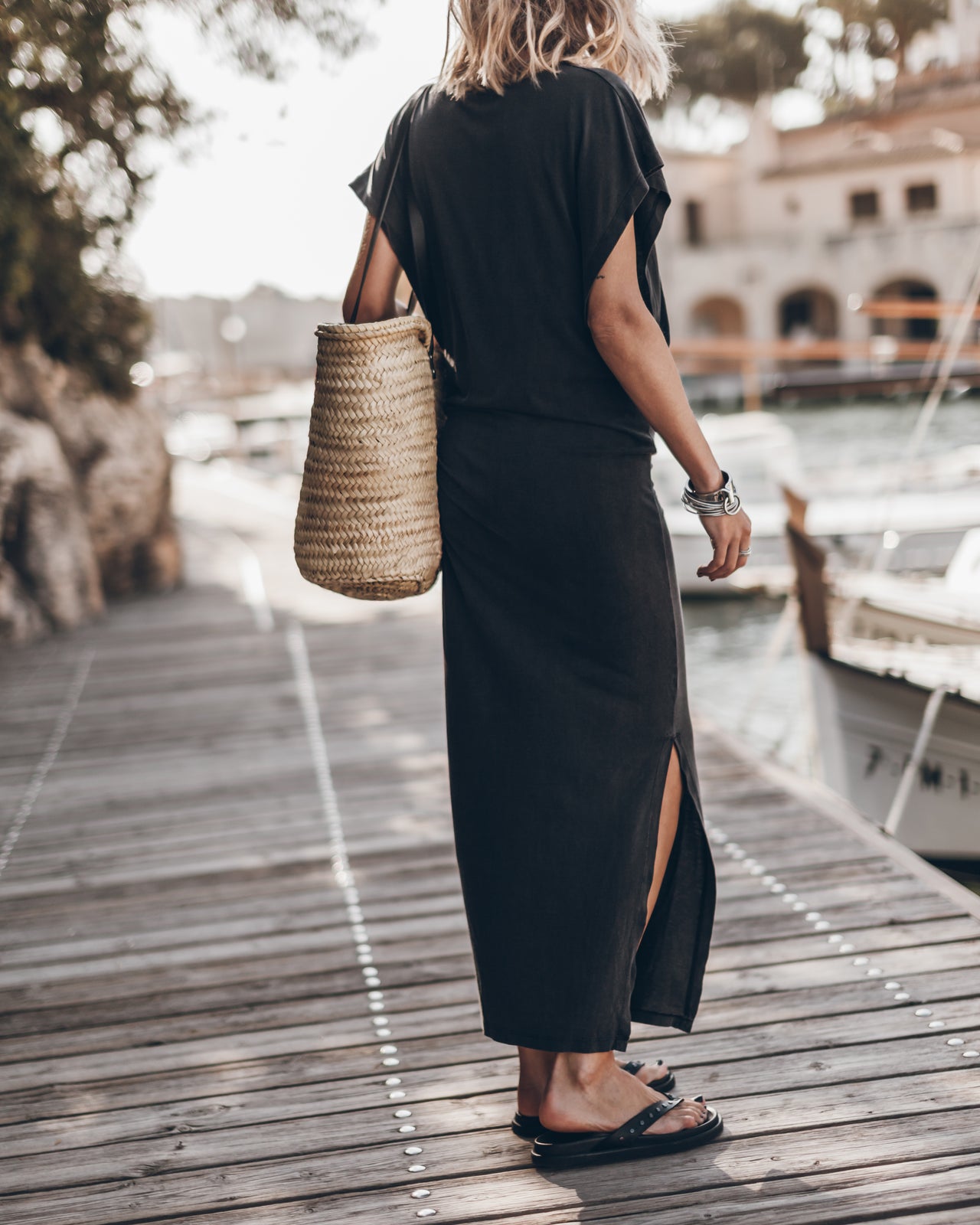 The Dark Long Knotted Batwing Dress