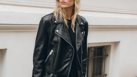 The Dark Longsleeve Dress The Leather Jacket The Black Laced Leather Boots The Cuff The Bangles A...