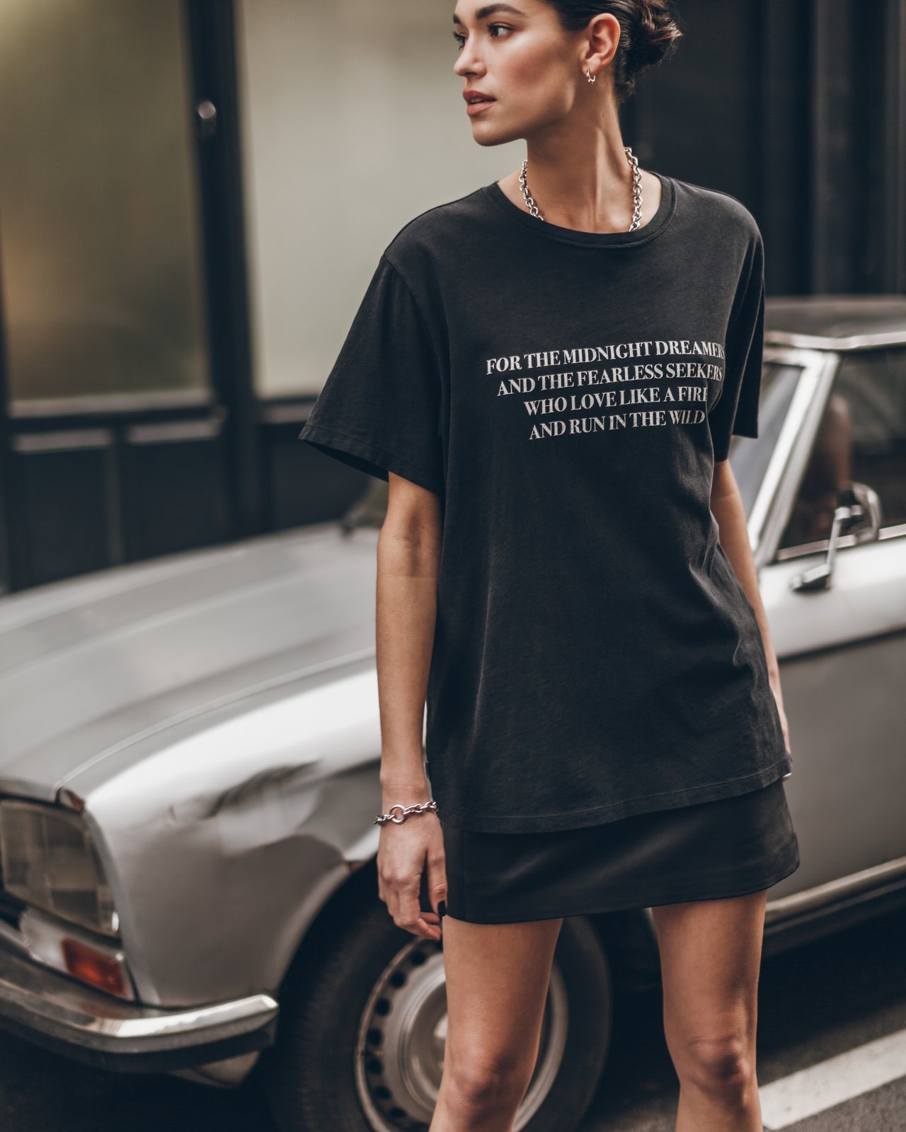 MIKUTA lover t-shirt detail - romantic graphic tee