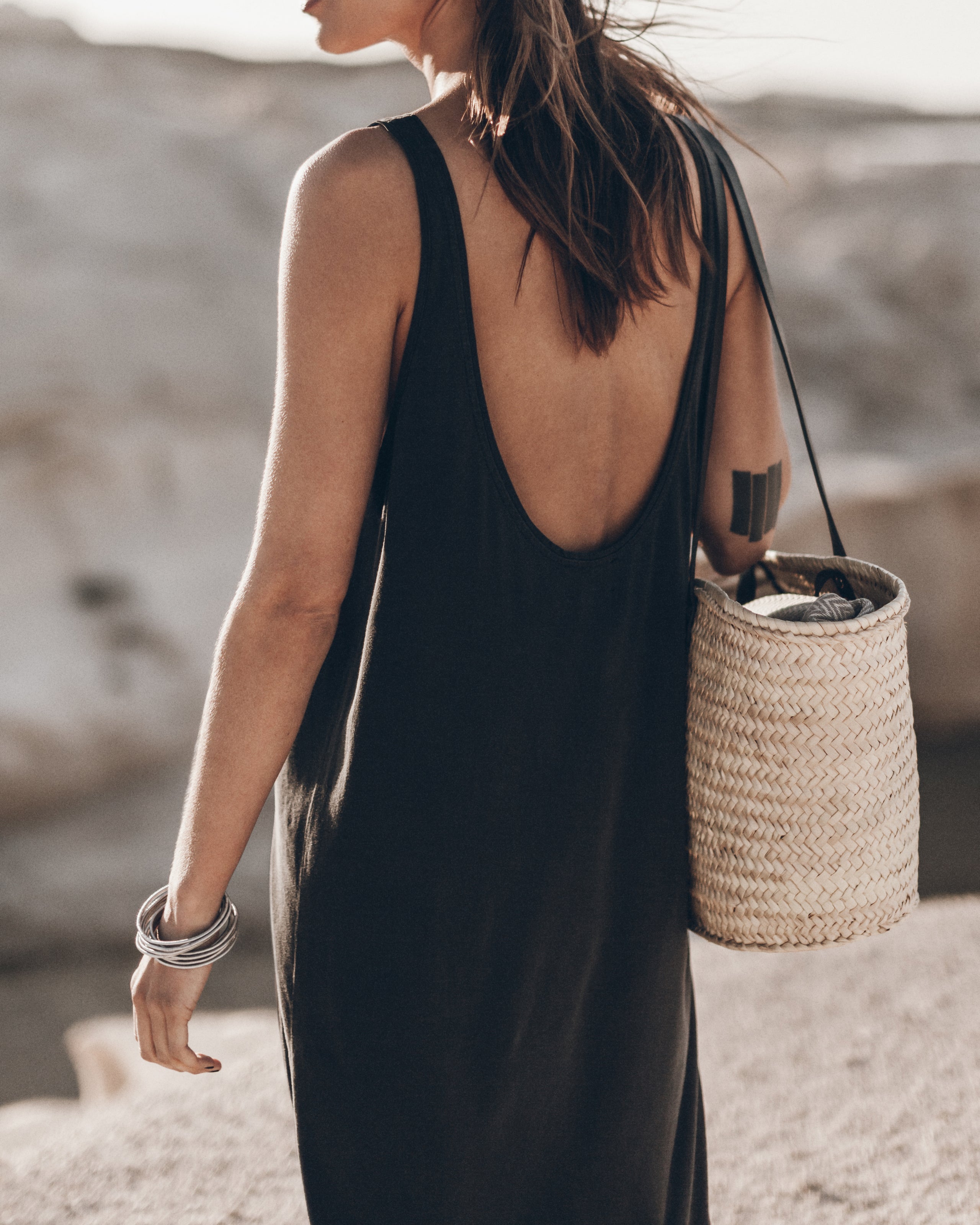 The Dark Low Back Base Tank Dress
