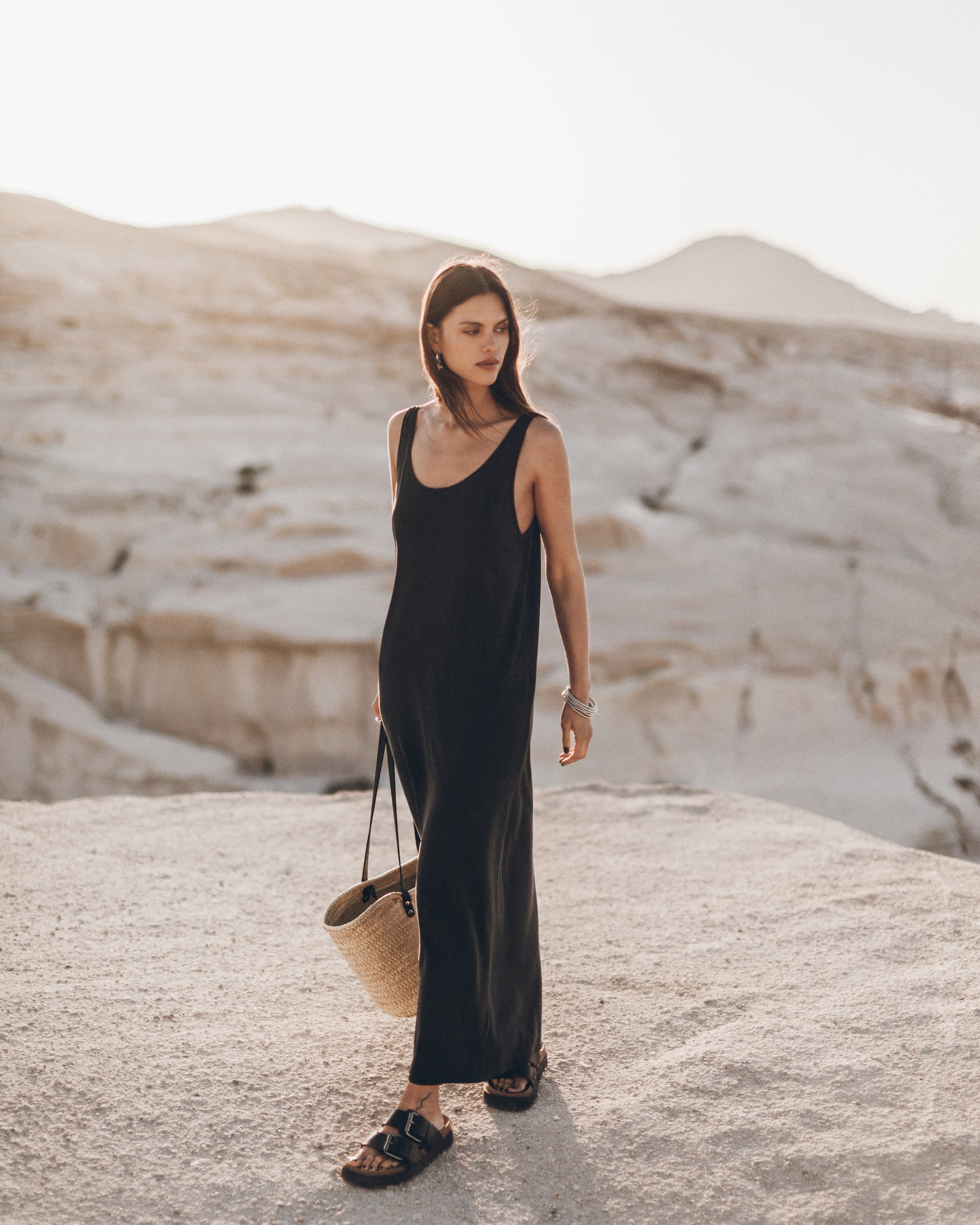 The Dark Low Back Base Tank Dress