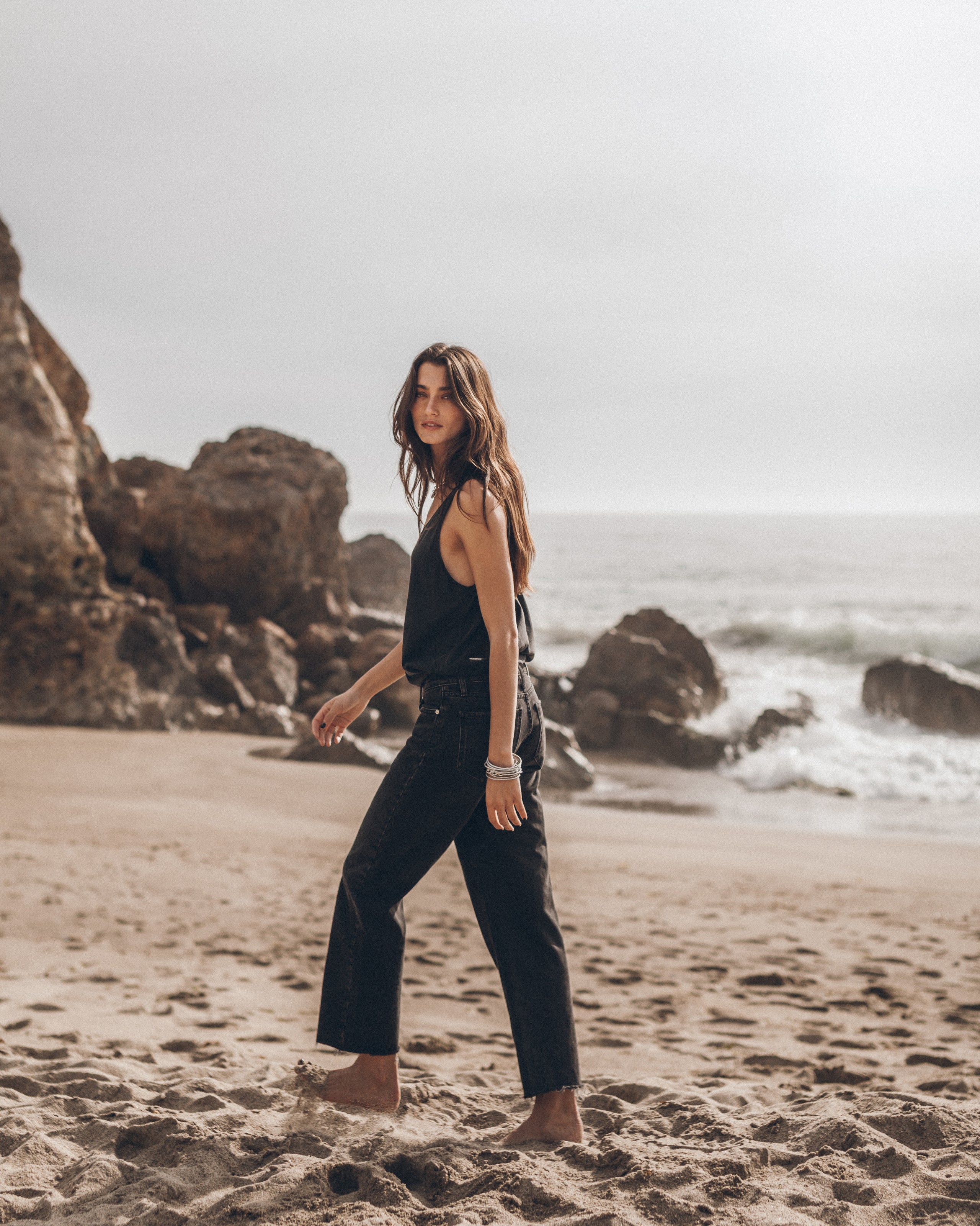 The Black Cropped Straight Jeans