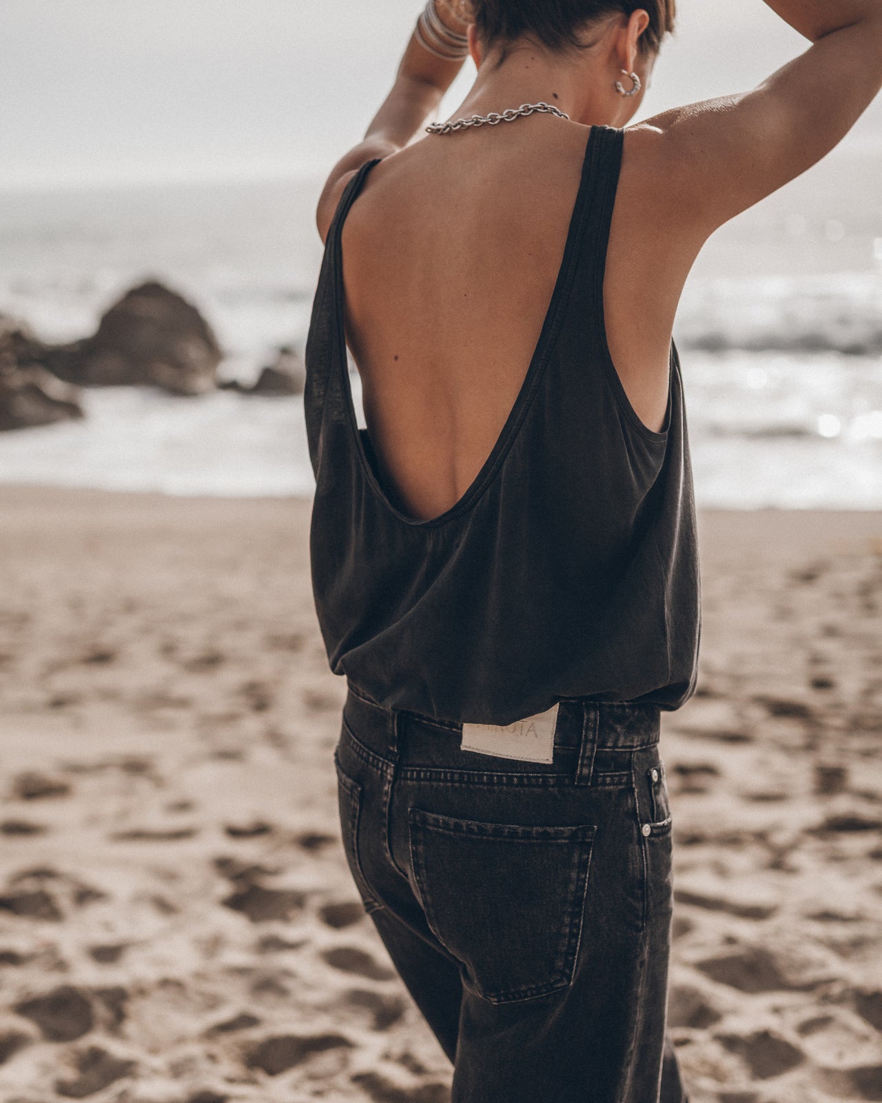 The Dark Low Back Base Tank Top