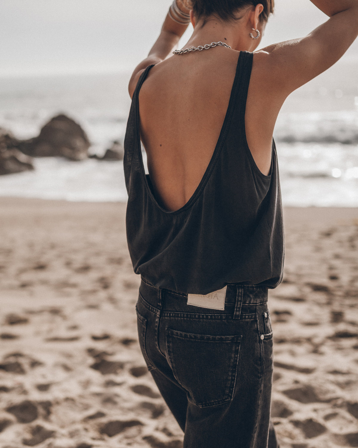 Dark Low Back Base Tank Top