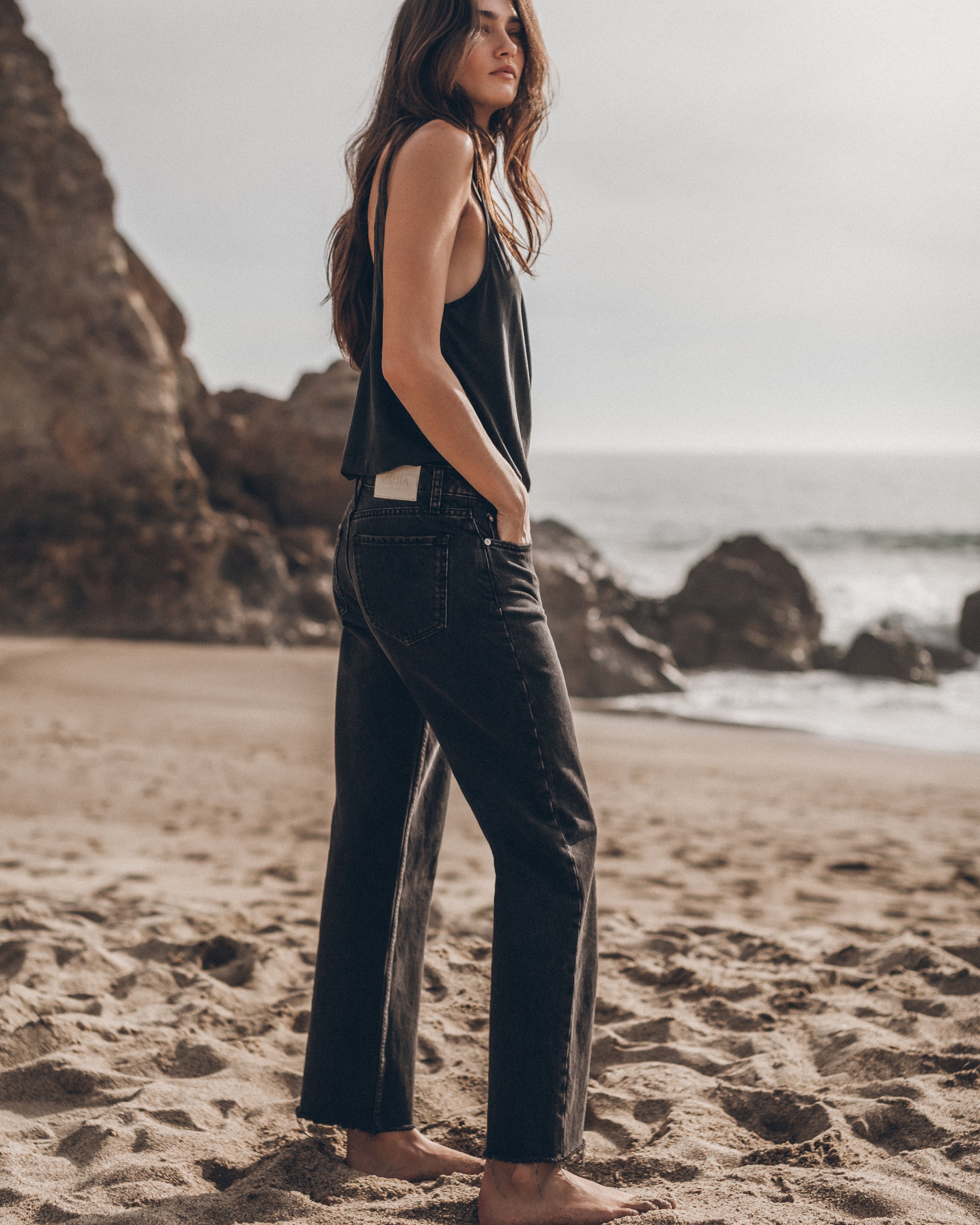 The Black Cropped Straight Jeans