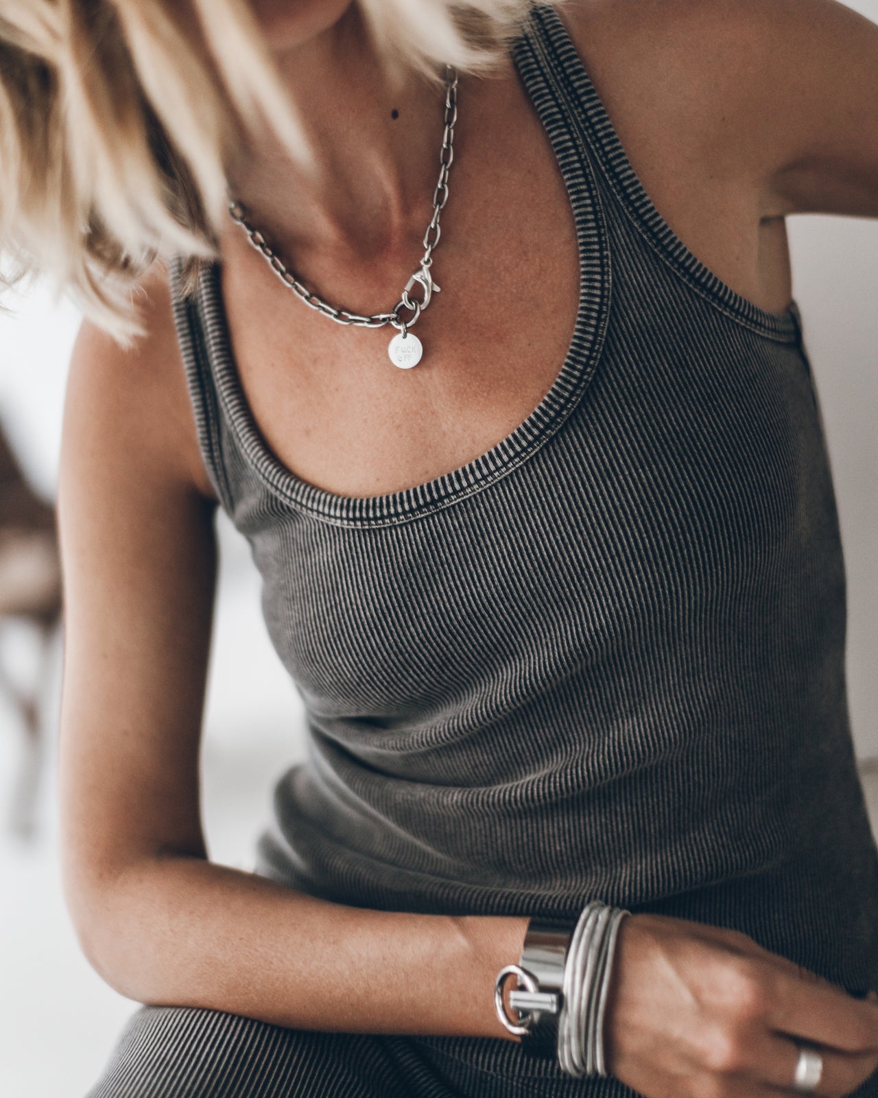 The Dark Ribbed Tank Top