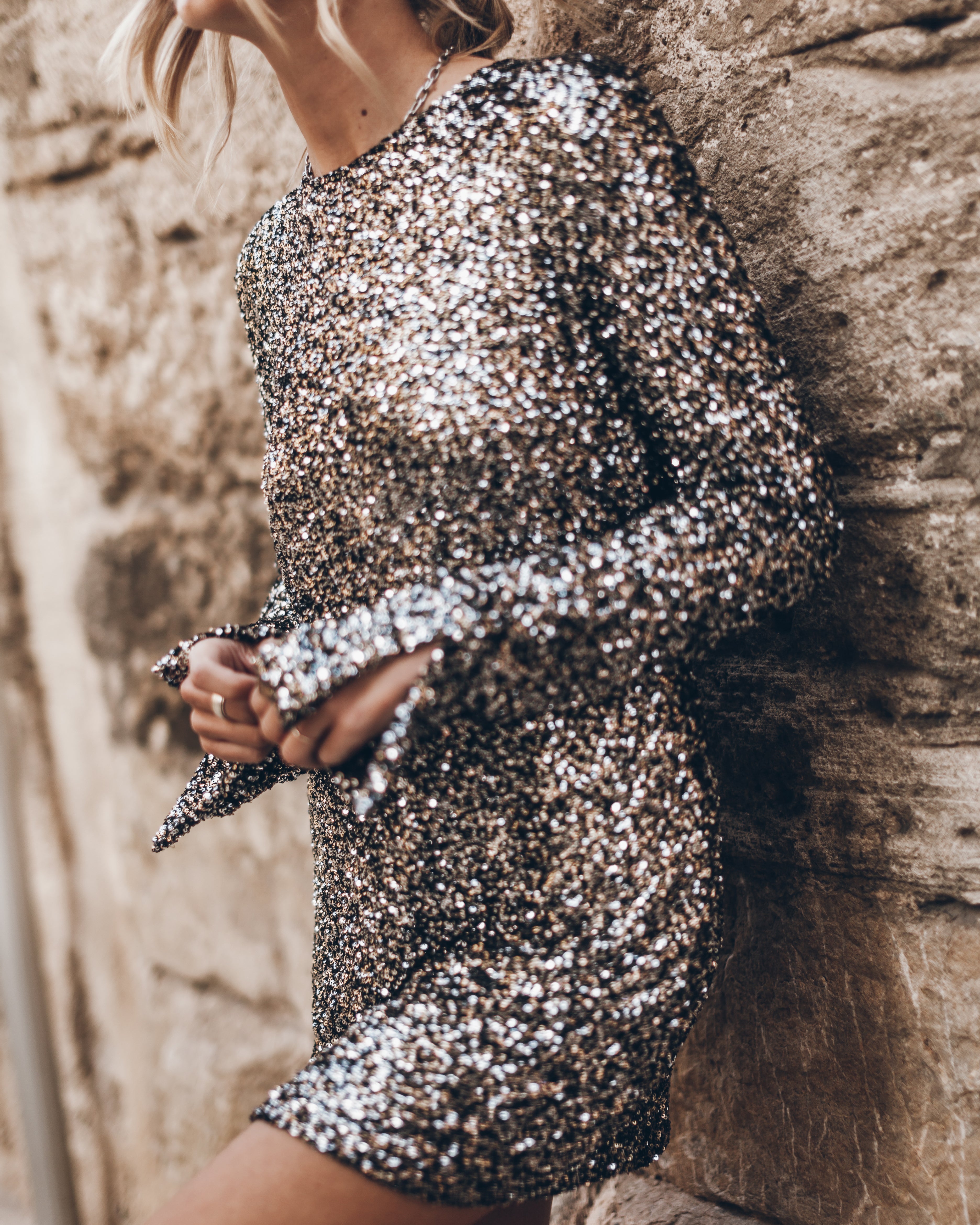 untuckit sequin dress Onyx Black-Strap Lattice Back Sequins Max dress Tabu Knits Boutique