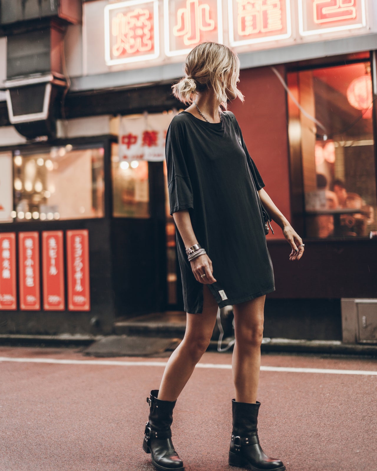 The Dark Short Loose T-Shirt Dress