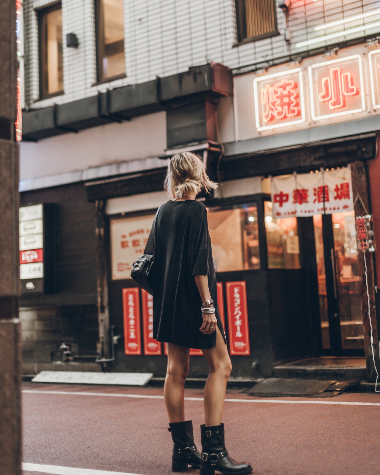 The Dark Short Loose T-Shirt Dress