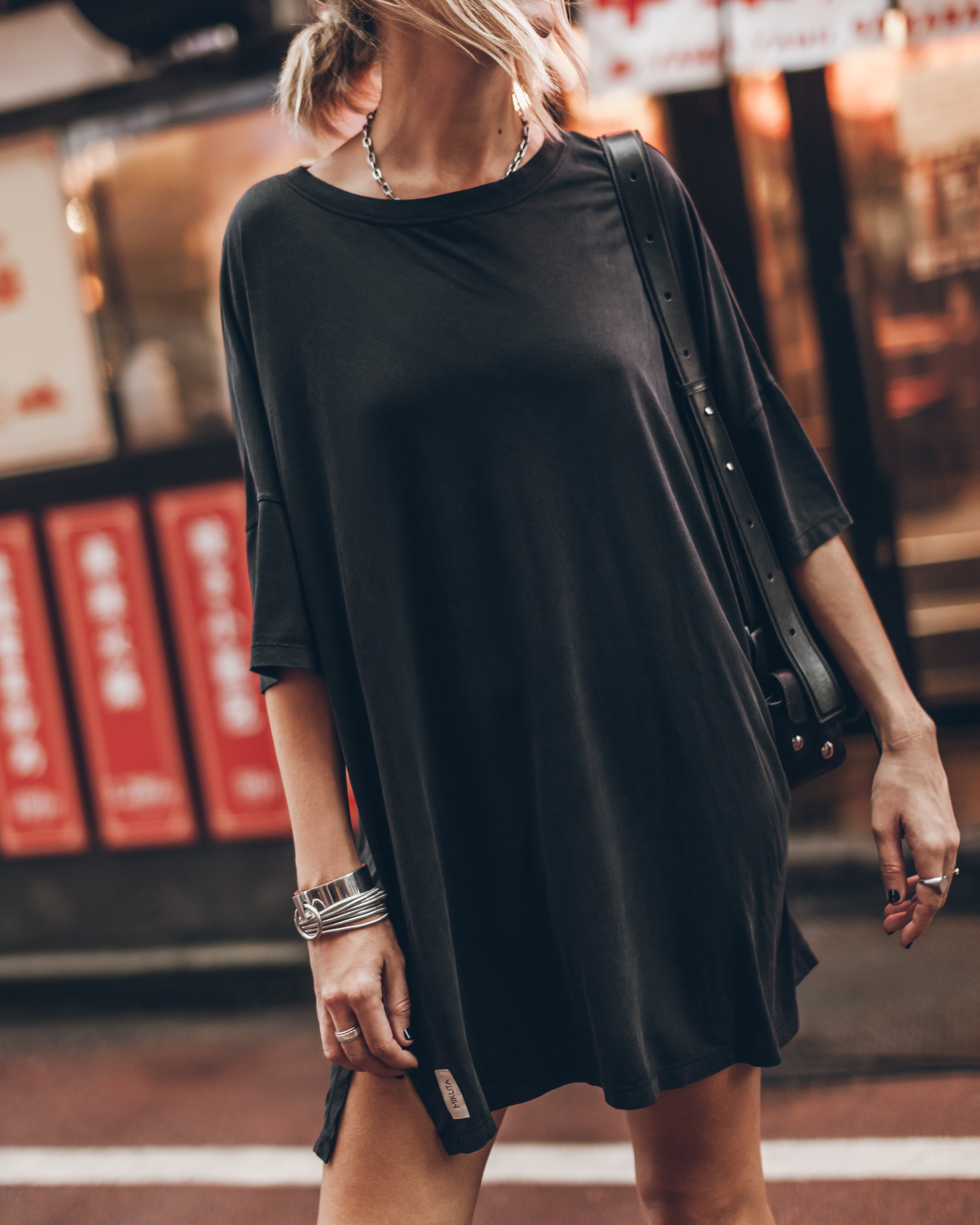 Tshirt Dress Loose Top Dress MIKUTA The Dark Faded Short Loose T-Shirt Dress Tshirt Dress Loose Top Dress MIKUTA The Dark Faded Short Loose T-Shirt Dress