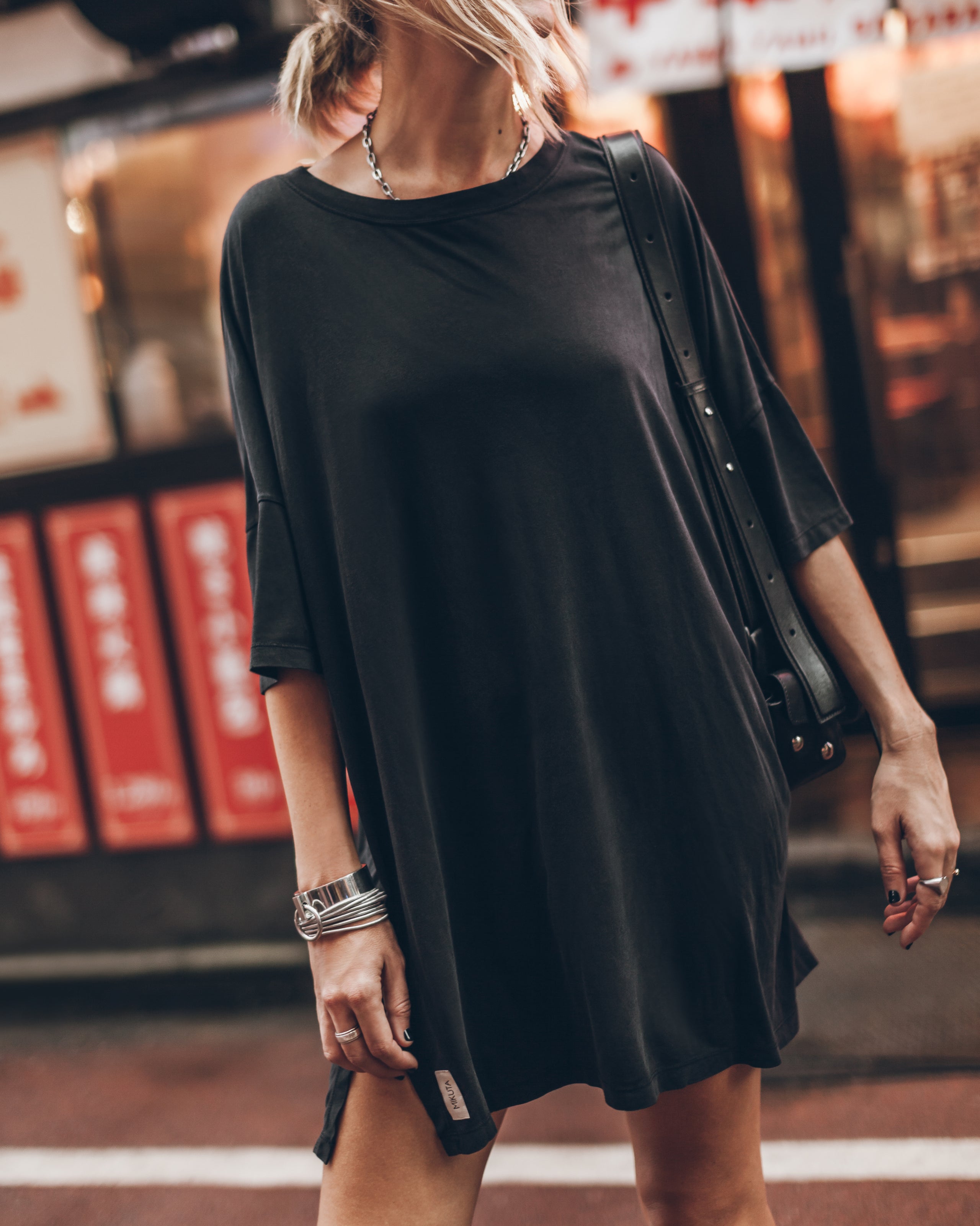 The Dark Short Loose T-Shirt Dress