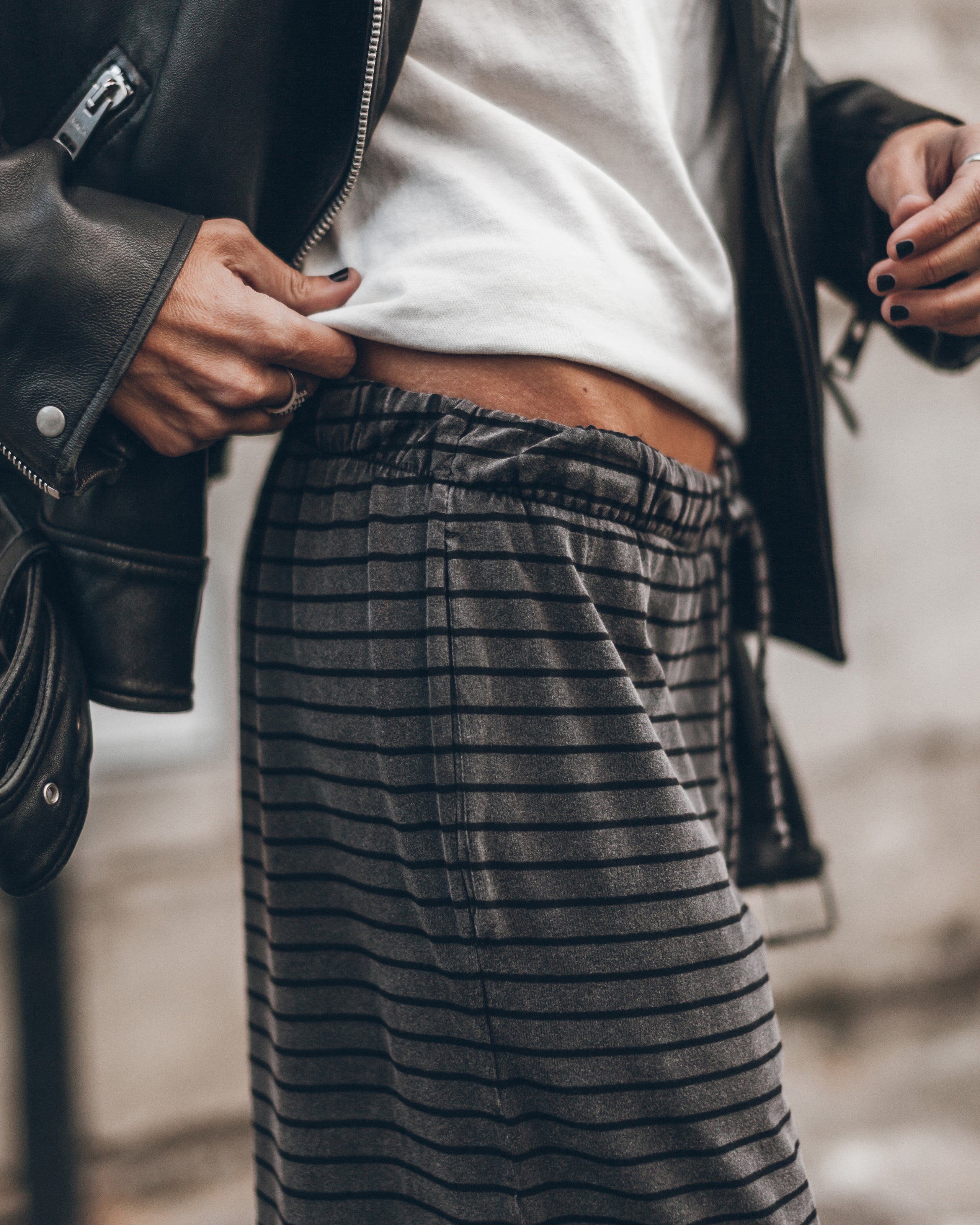 The Dark Striped Cozy Pants